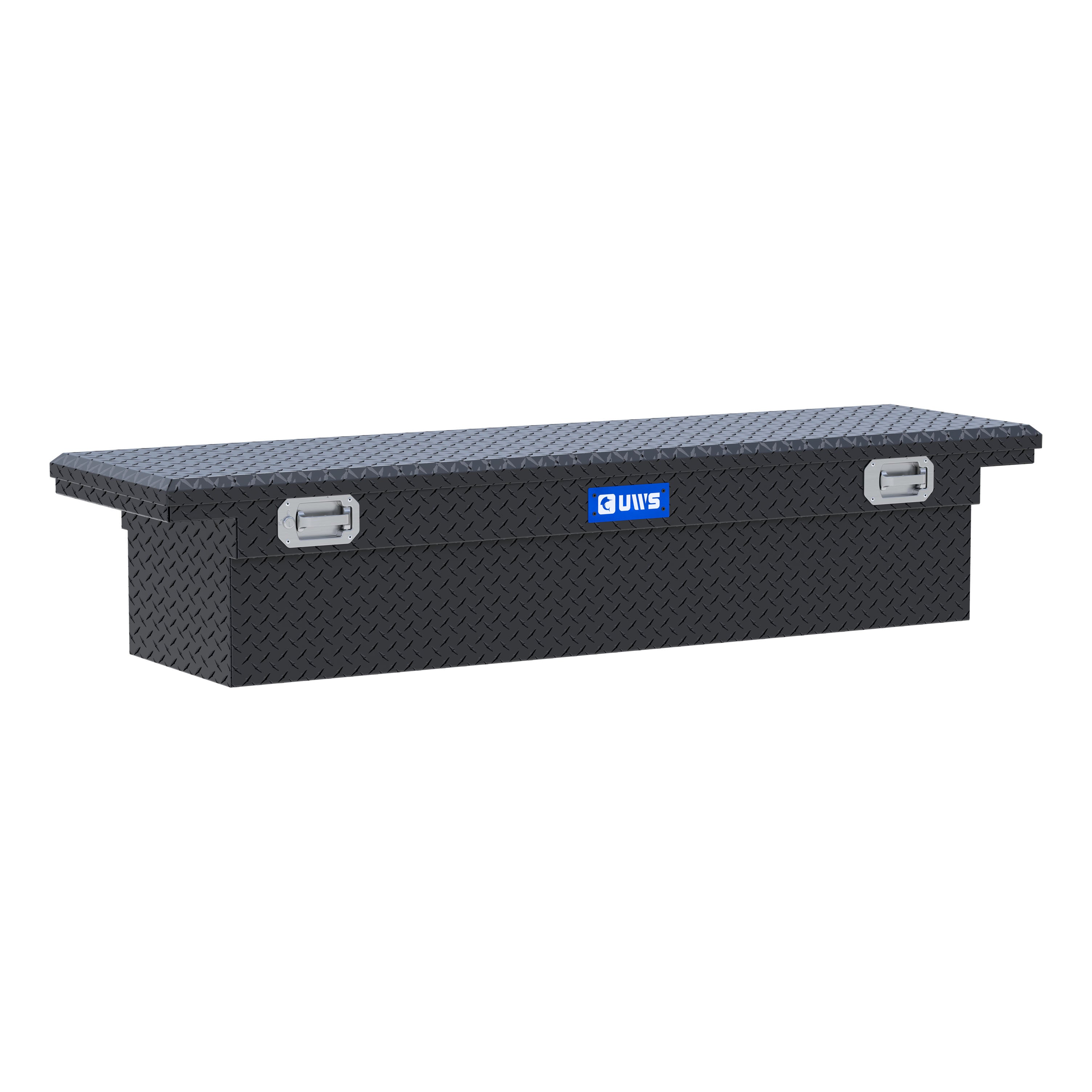 UWS EC10633 Pull Handle 72-Inch Matte Black Heavy-Wall Aluminum Truck Tool Box with Low Profile, RigidCore Lid