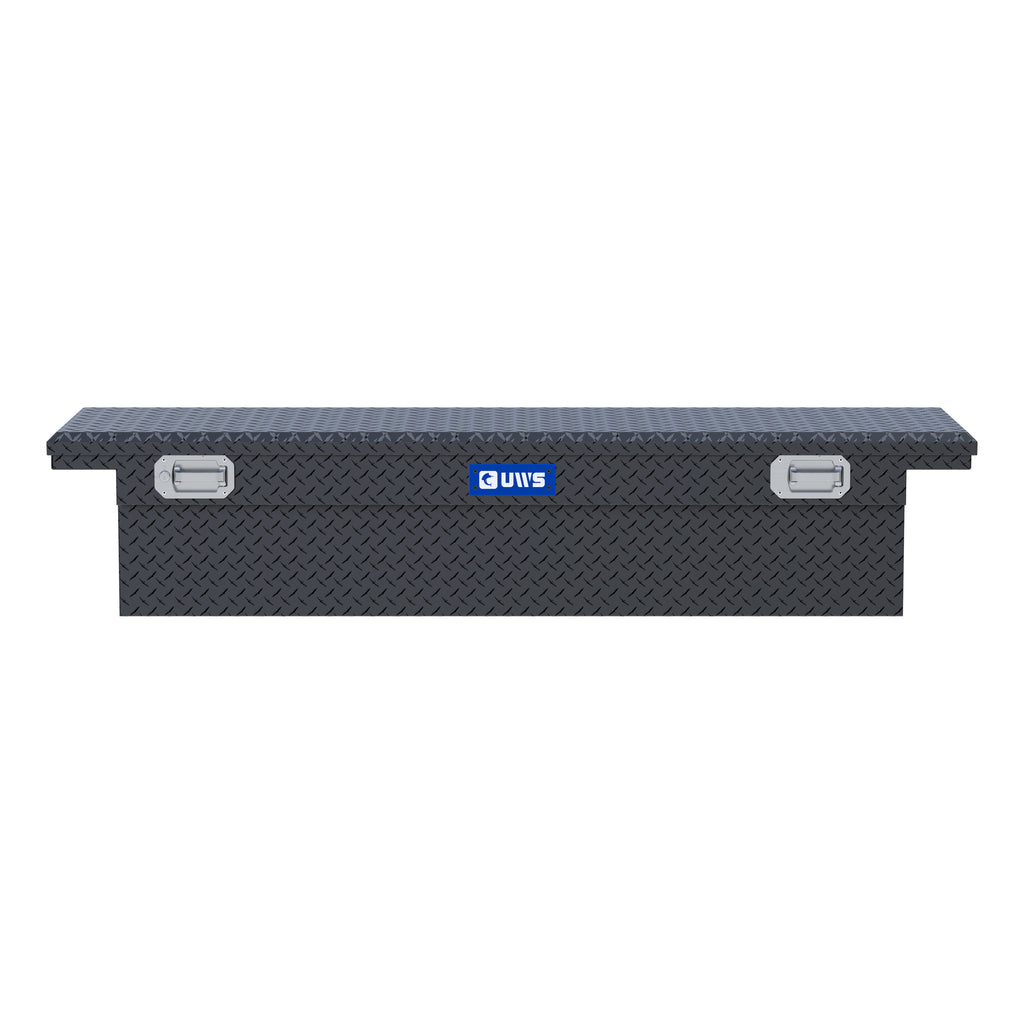 UWS EC10633 Pull Handle 72-Inch Matte Black Heavy-Wall Aluminum Truck Tool Box with Low Profile, RigidCore Lid