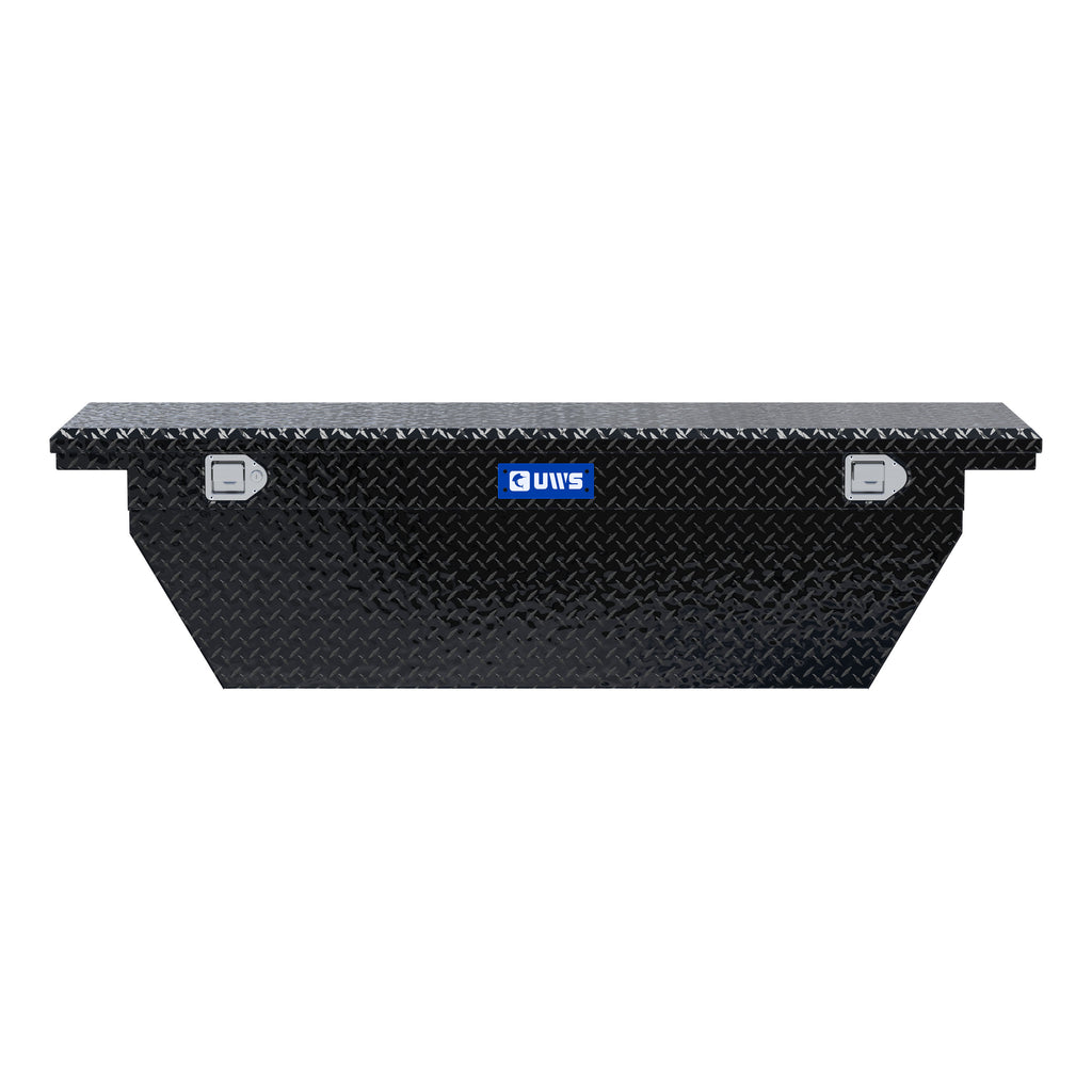 UWS EC10772 69-Inch Gloss Black Heavy-Wall Aluminum Deep Angled Truck Tool Box with Low Profile, RigidCore Lid