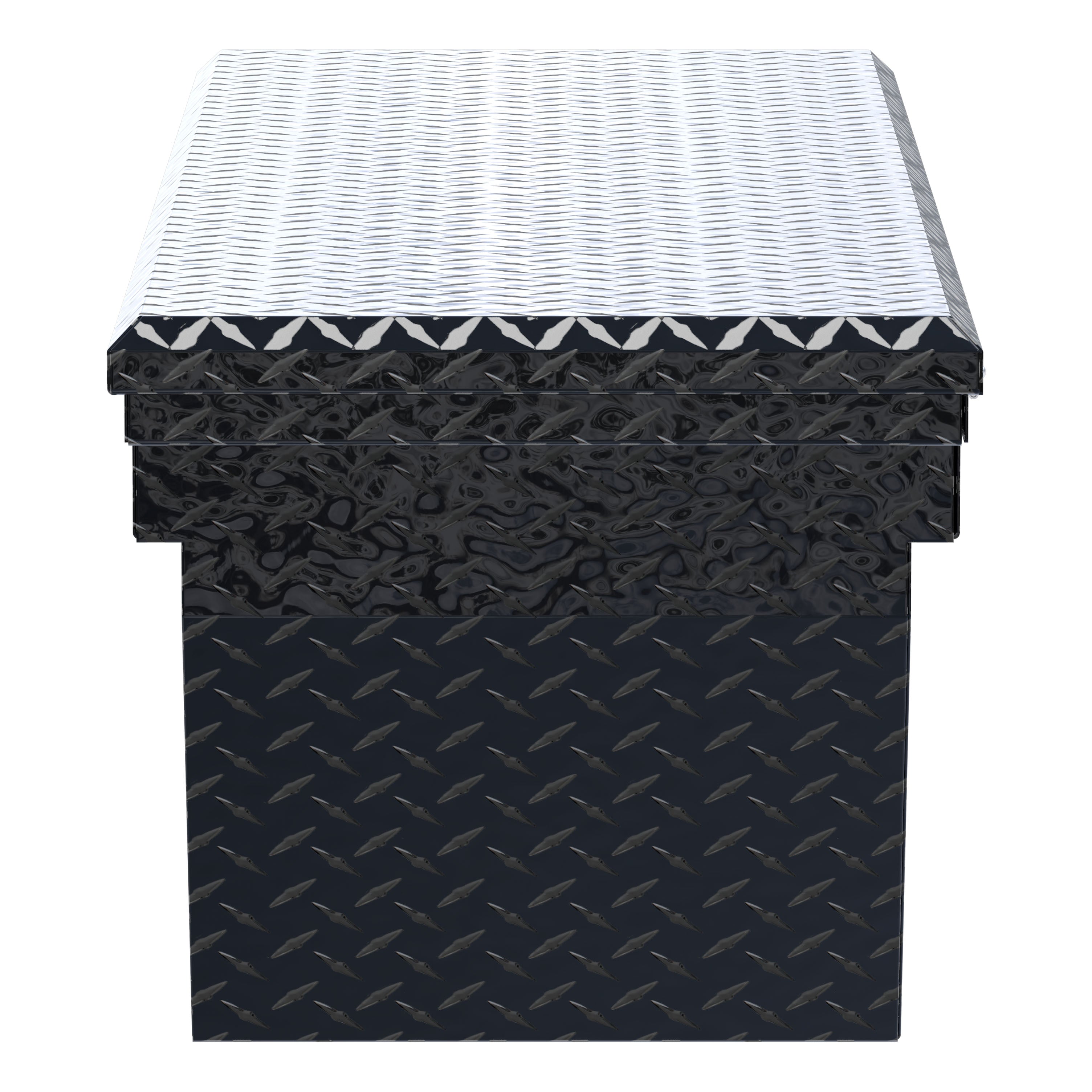UWS EC10772 69-Inch Gloss Black Heavy-Wall Aluminum Deep Angled Truck Tool Box with Low Profile, RigidCore Lid