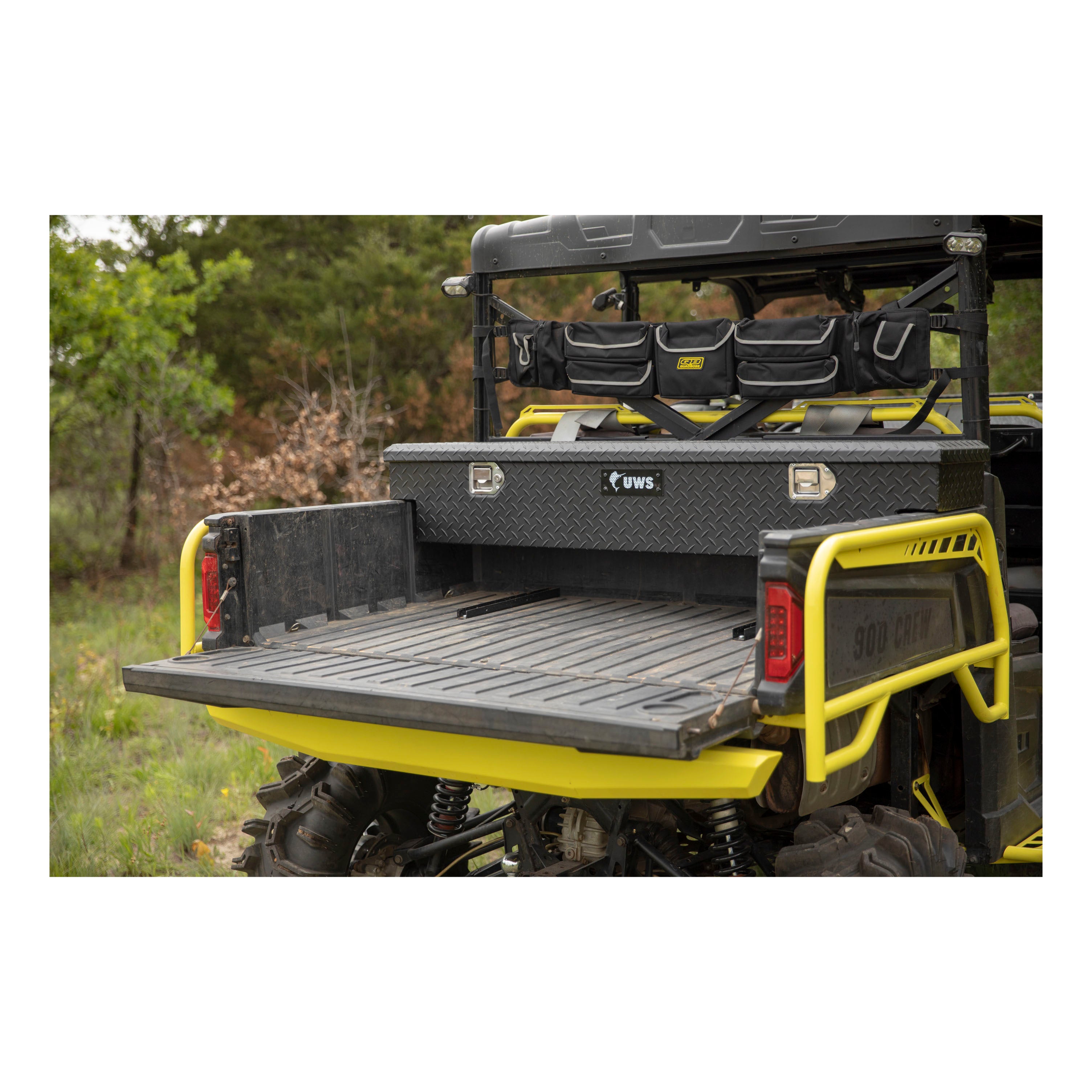 UWS EC10893-CA 59-Inch Matte Black Heavy-Wall Aluminum UTV Tool Box for Select Can-Am Defender, RigidCore Lid