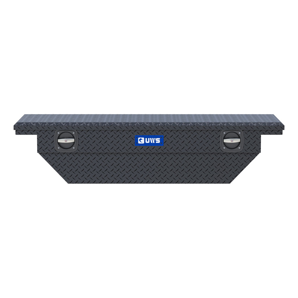 UWS EC11023 Secure Lock 63-Inch Matte Black Angled Heavy-Wall Aluminum Truck Tool Box with Low Profile, RigidCore Lid