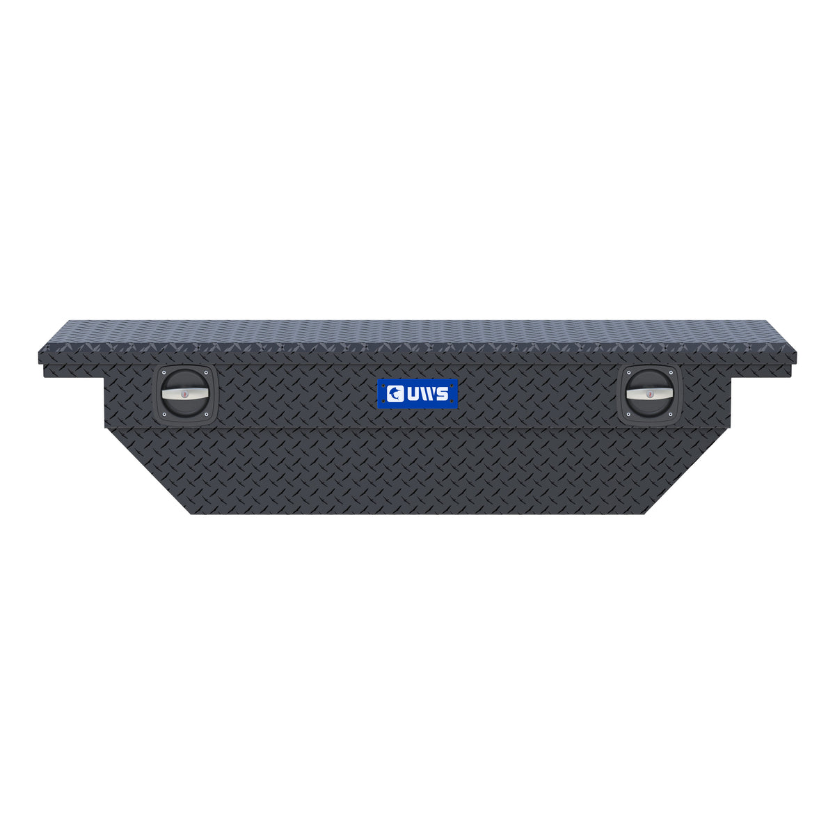 UWS EC11023 Secure Lock 63-Inch Matte Black Angled Heavy-Wall Aluminum Truck Tool Box with Low Profile, RigidCore Lid