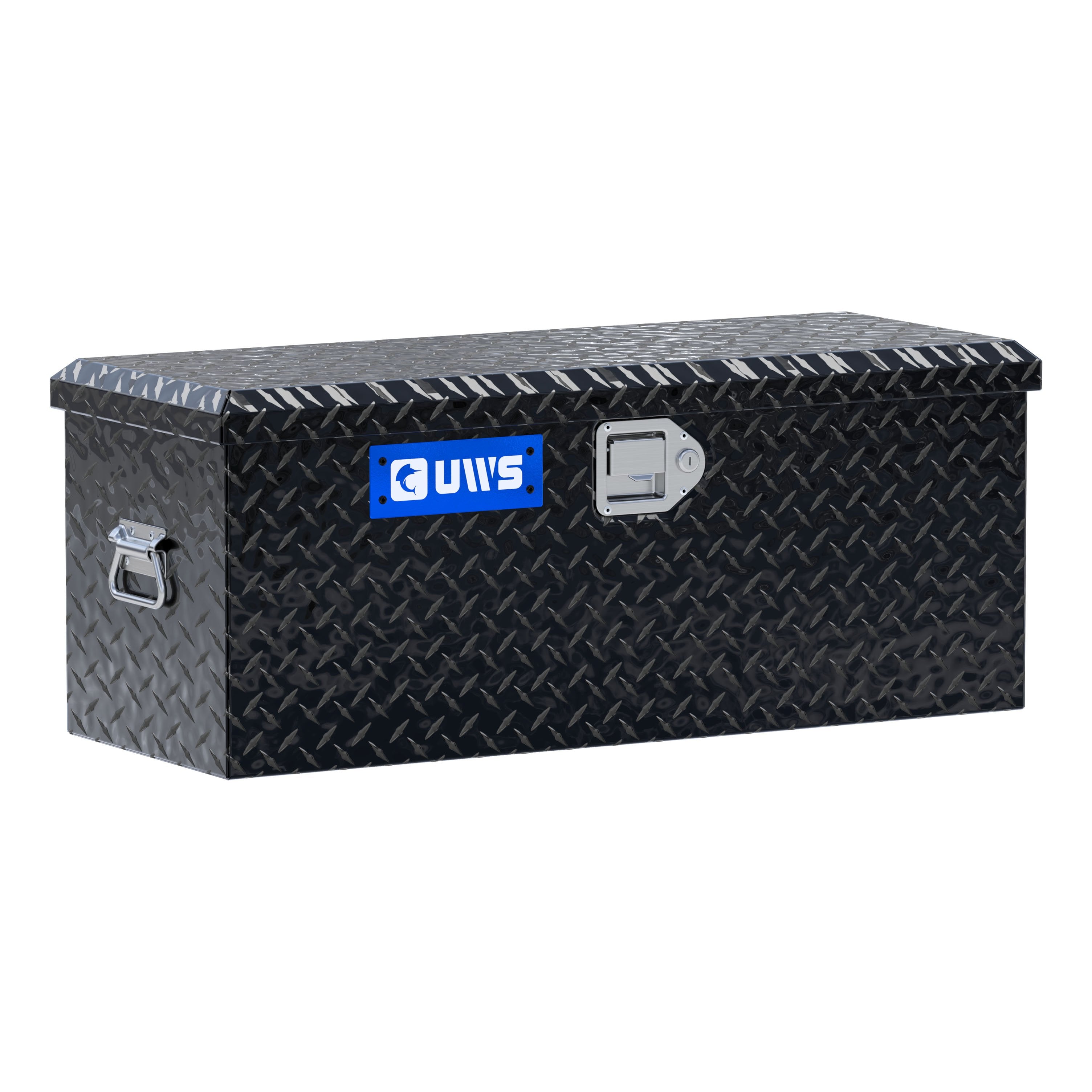 UWS EC20012 32-Inch Gloss Black Heavy-Wall Aluminum ATV Storage Box, RigidCore Lid