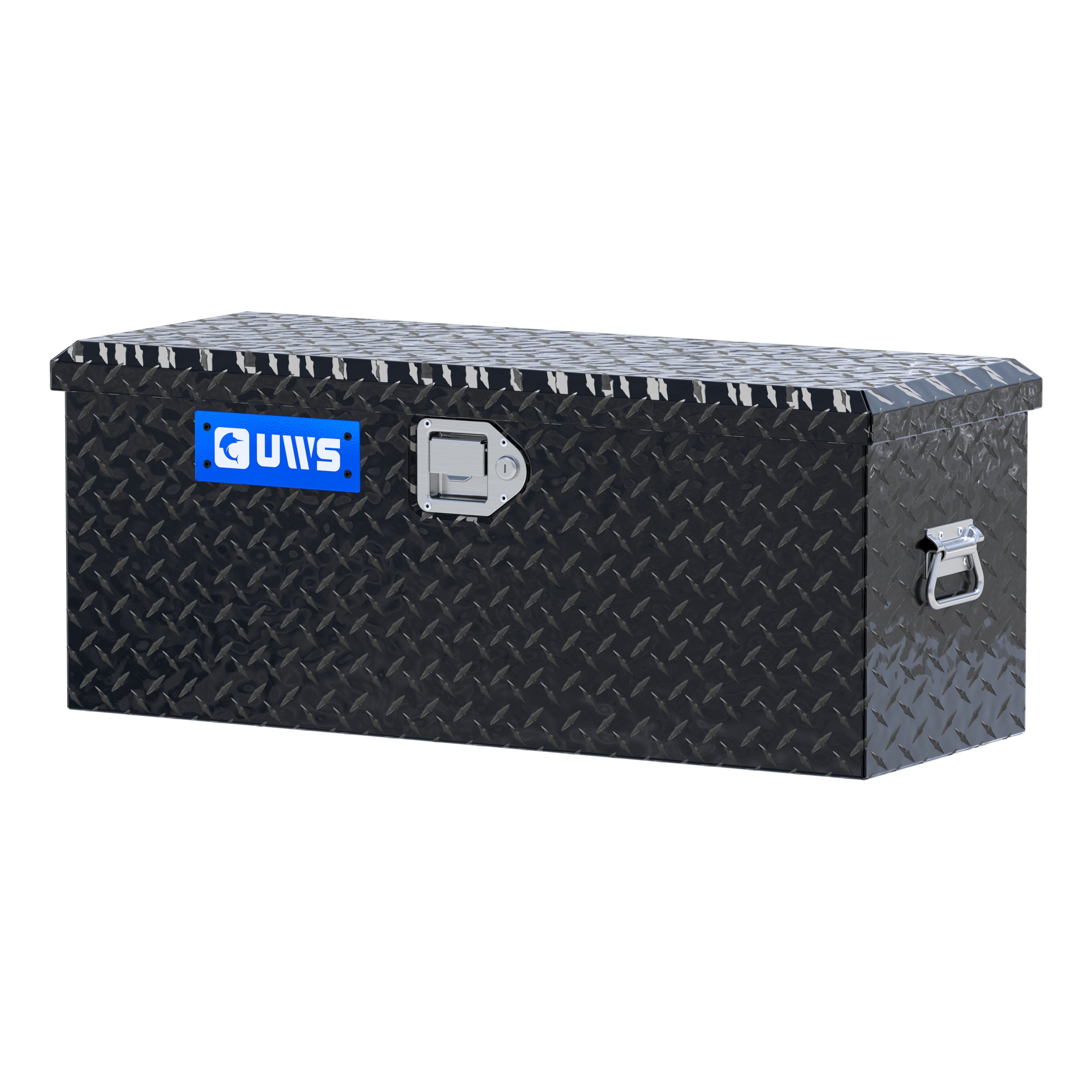UWS EC20012 32-Inch Gloss Black Heavy-Wall Aluminum ATV Storage Box, RigidCore Lid