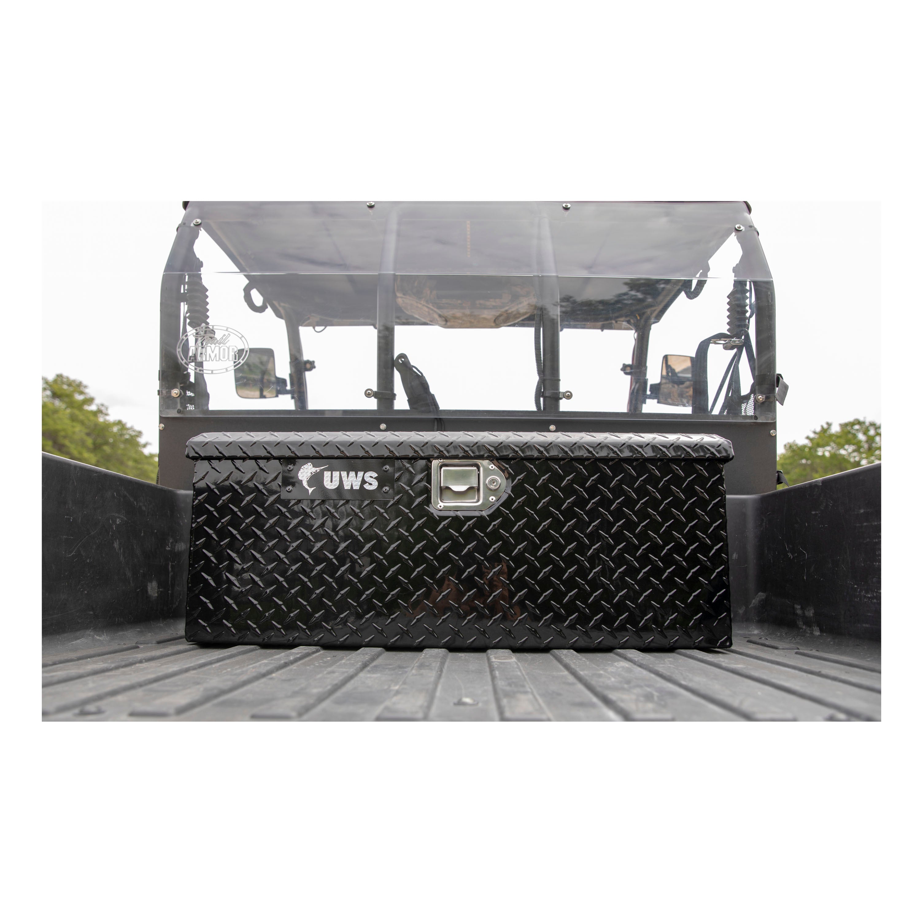 UWS EC20012 32-Inch Gloss Black Heavy-Wall Aluminum ATV Storage Box, RigidCore Lid