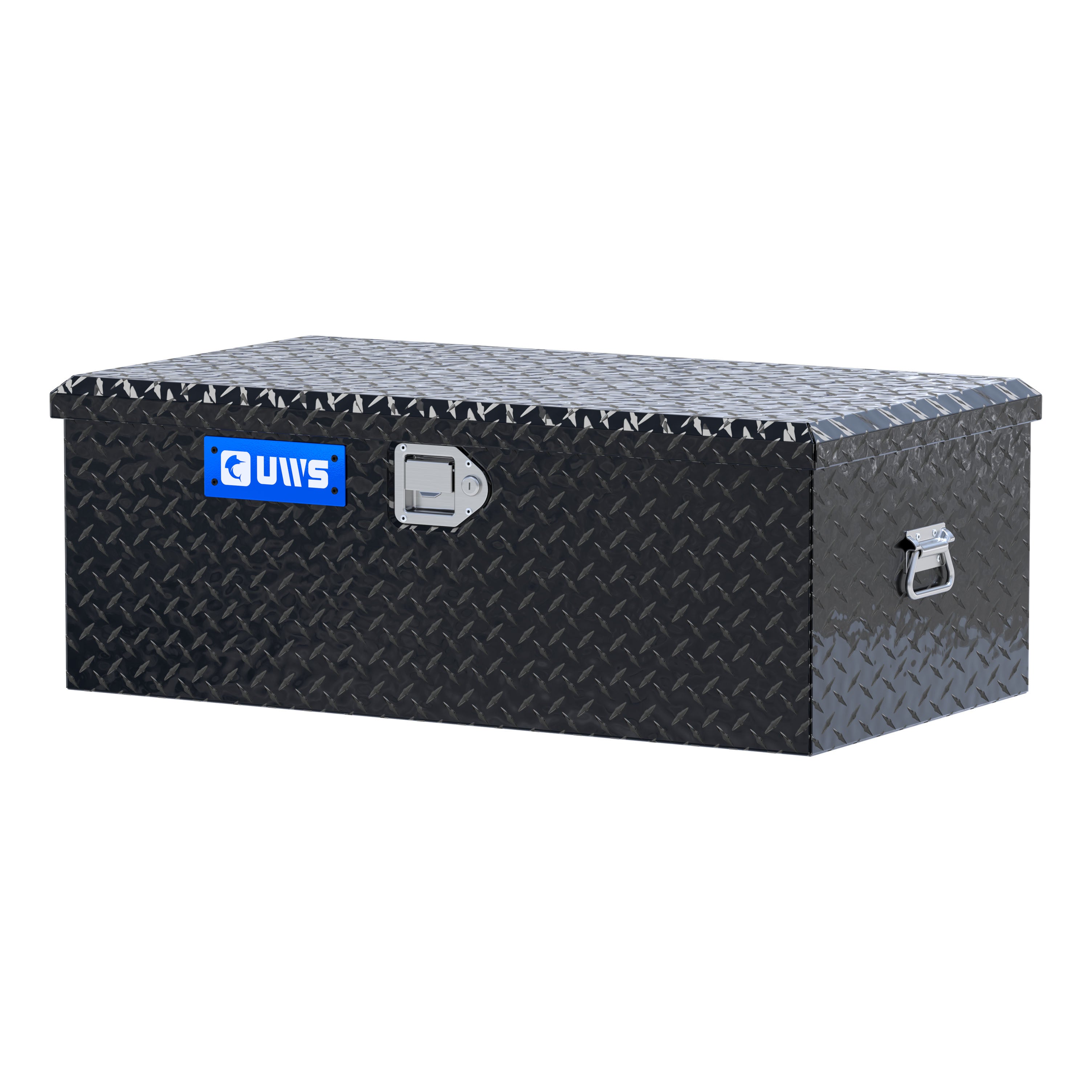 UWS EC20072 36-Inch Gloss Black Heavy-Wall Aluminum Foot Locker Tool Chest Storage Box, RigidCore Lid