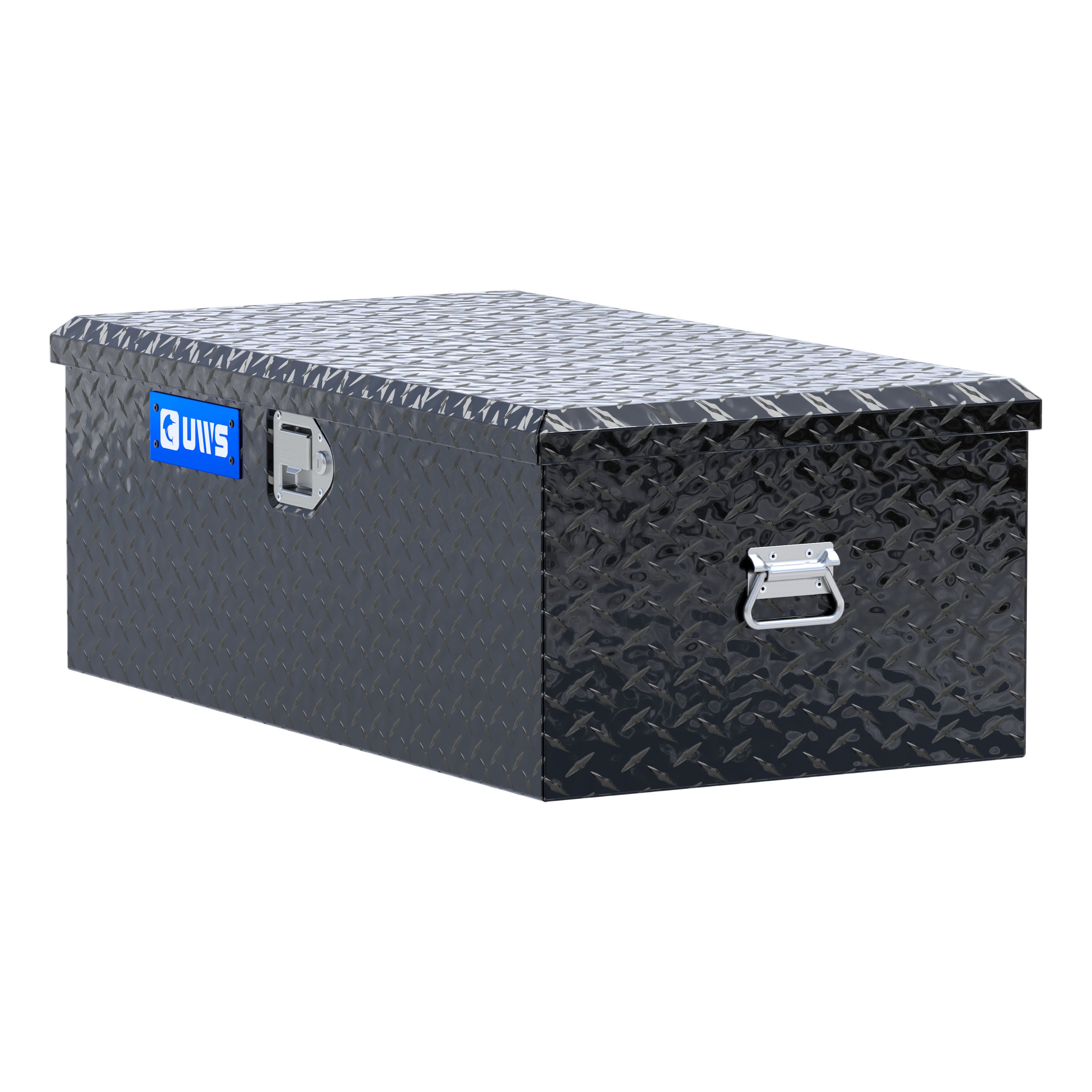 UWS EC20072 36-Inch Gloss Black Heavy-Wall Aluminum Foot Locker Tool Chest Storage Box, RigidCore Lid
