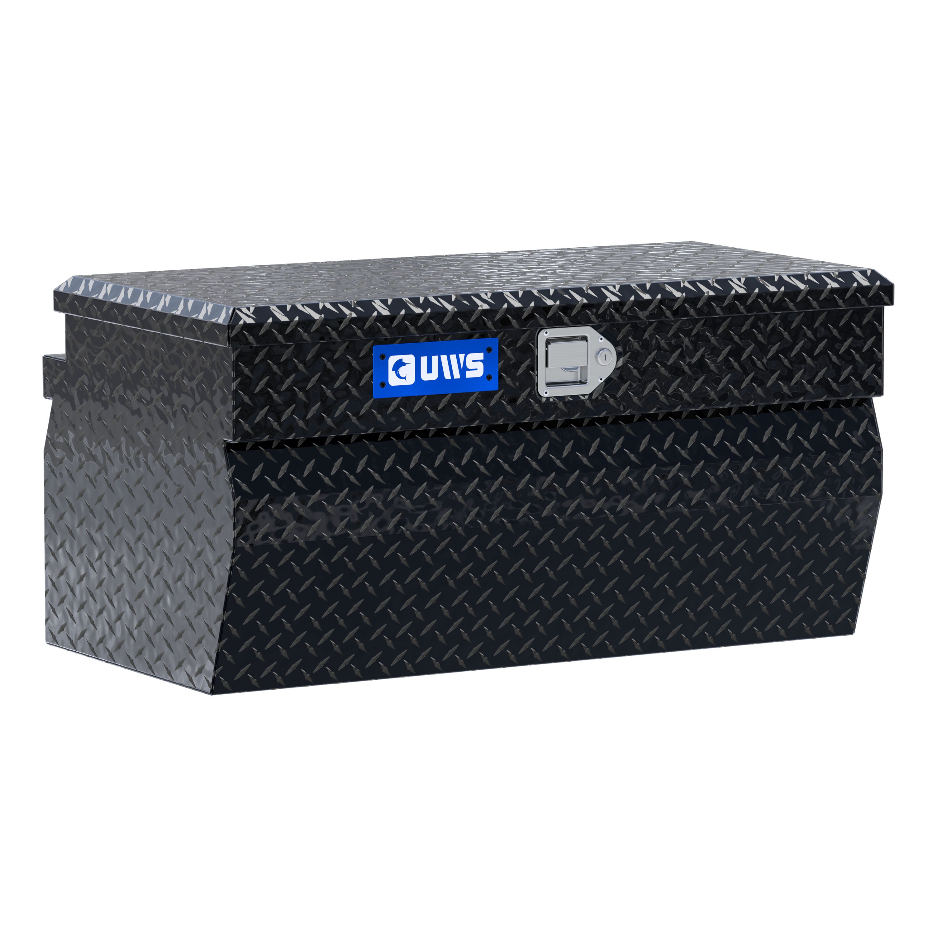 UWS EC20172 36-Inch Gloss Black Heavy-Wall Aluminum Wedge Truck Storage Box, RigidCore Lid