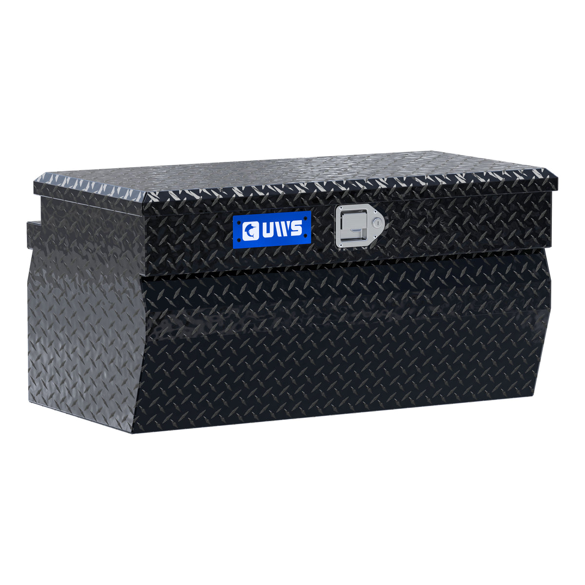 UWS EC20172 36-Inch Gloss Black Heavy-Wall Aluminum Wedge Truck Storage Box, RigidCore Lid