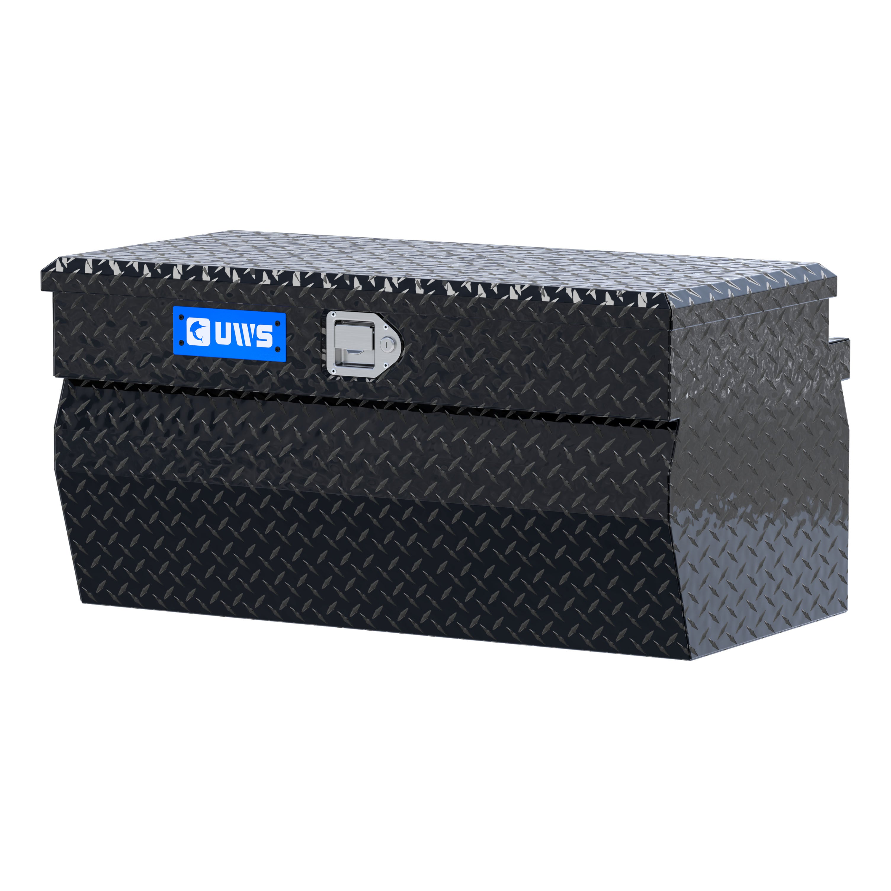 UWS EC20172 36-Inch Gloss Black Heavy-Wall Aluminum Wedge Truck Storage Box, RigidCore Lid