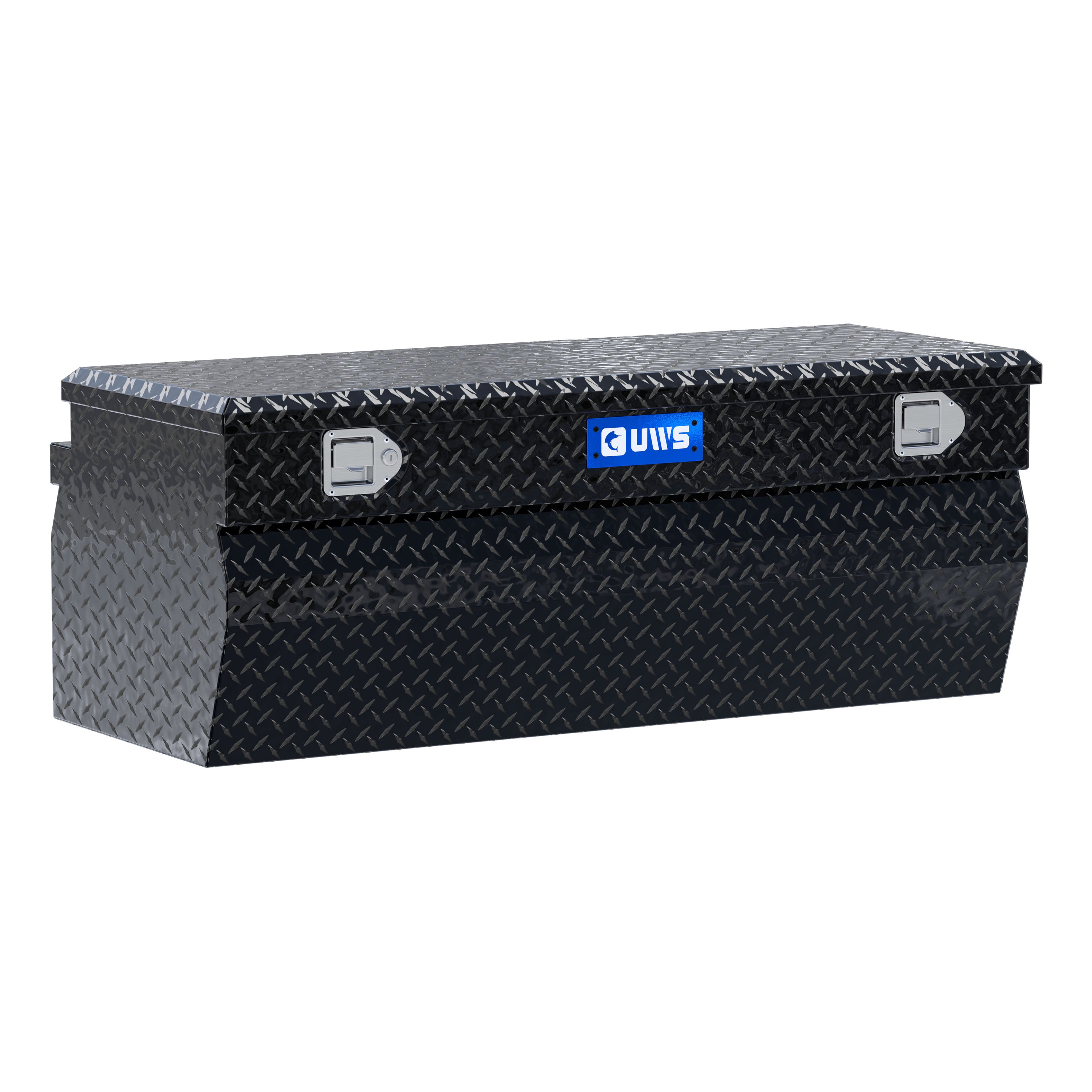 UWS EC20282 48-Inch Gloss Black Heavy-Wall Aluminum Wedge Truck Storage Box, RigidCore Lid