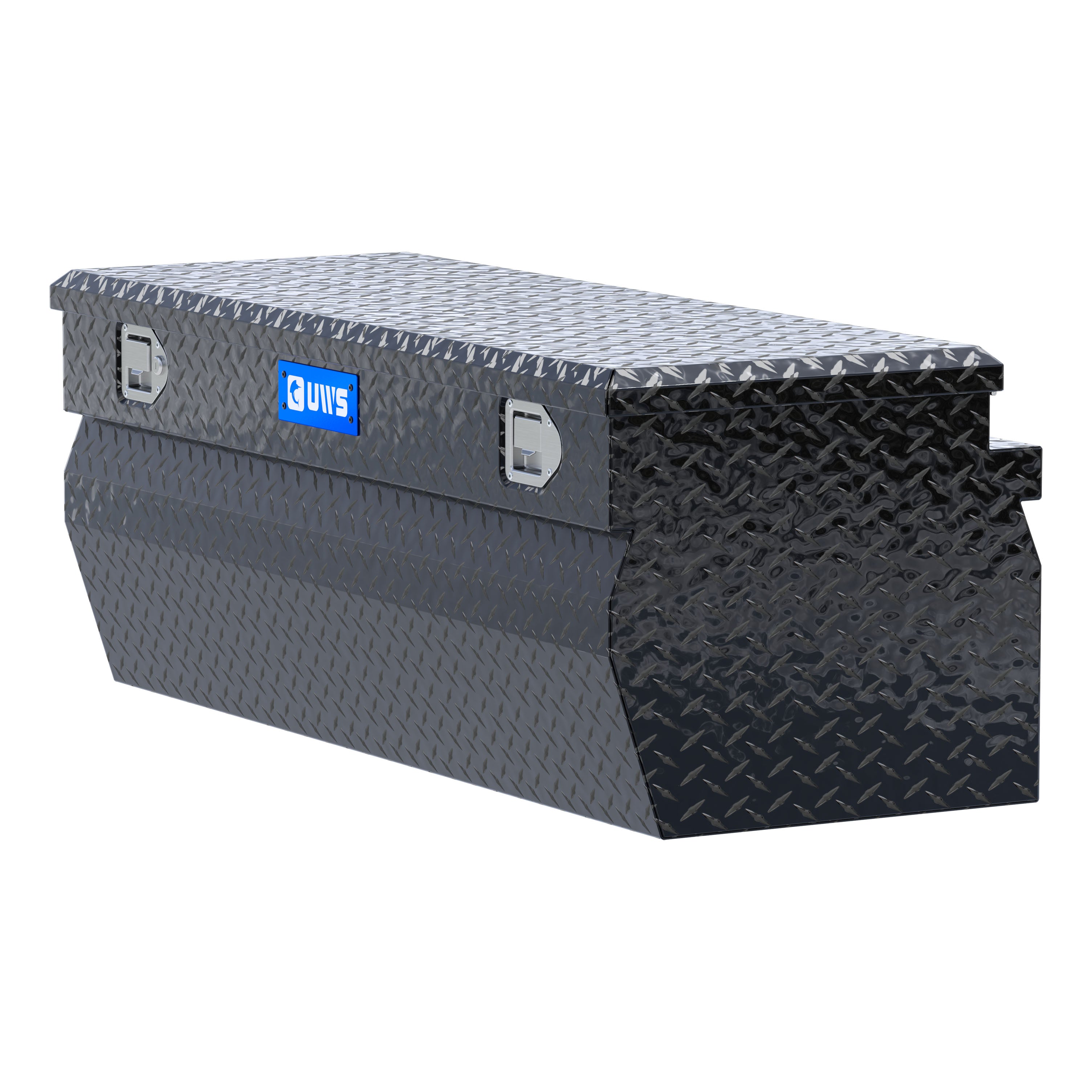 UWS EC20282 48-Inch Gloss Black Heavy-Wall Aluminum Wedge Truck Storage Box, RigidCore Lid