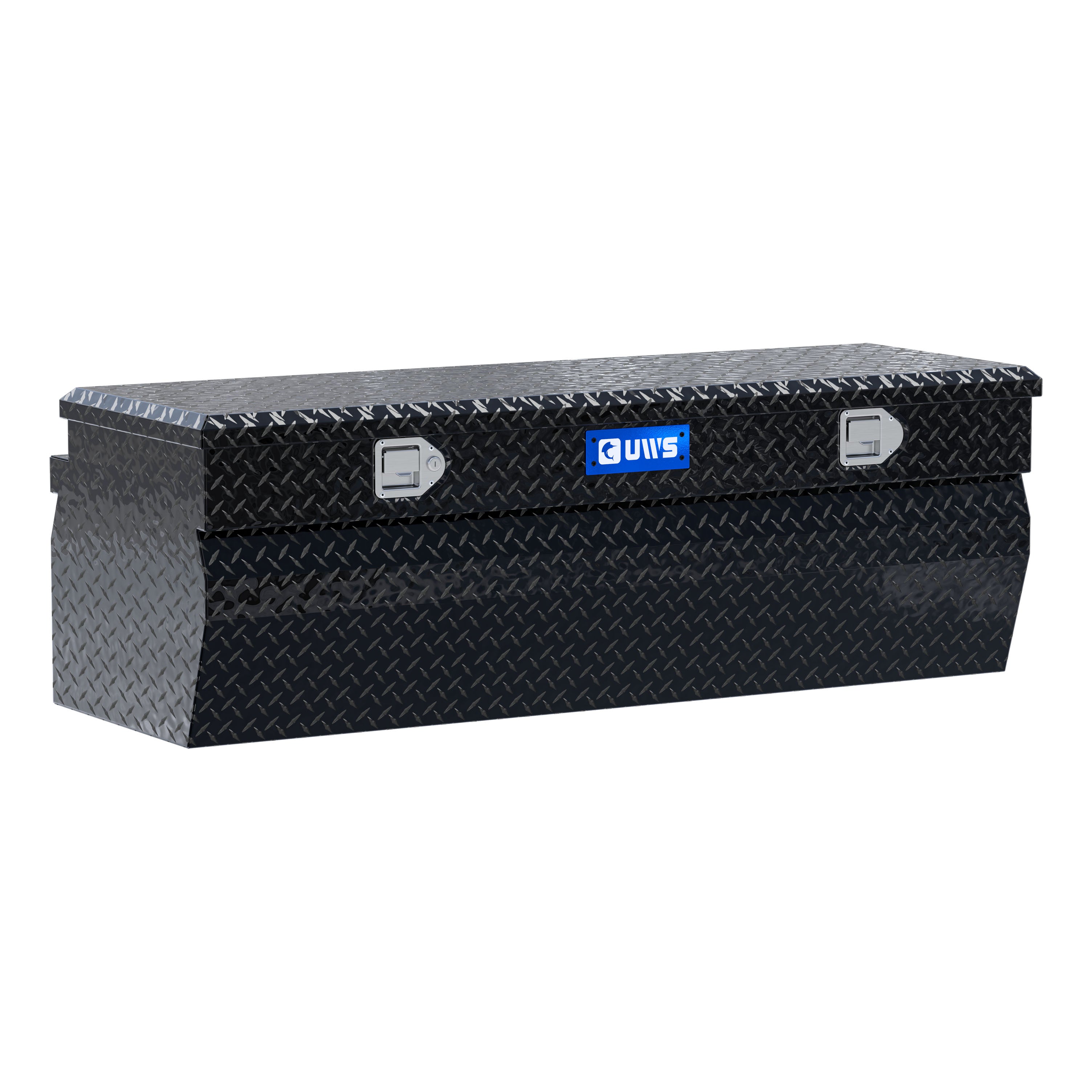 UWS EC20302 55-Inch Gloss Black Heavy-Wall Aluminum Wedge Truck Storage Box, RigidCore Lid