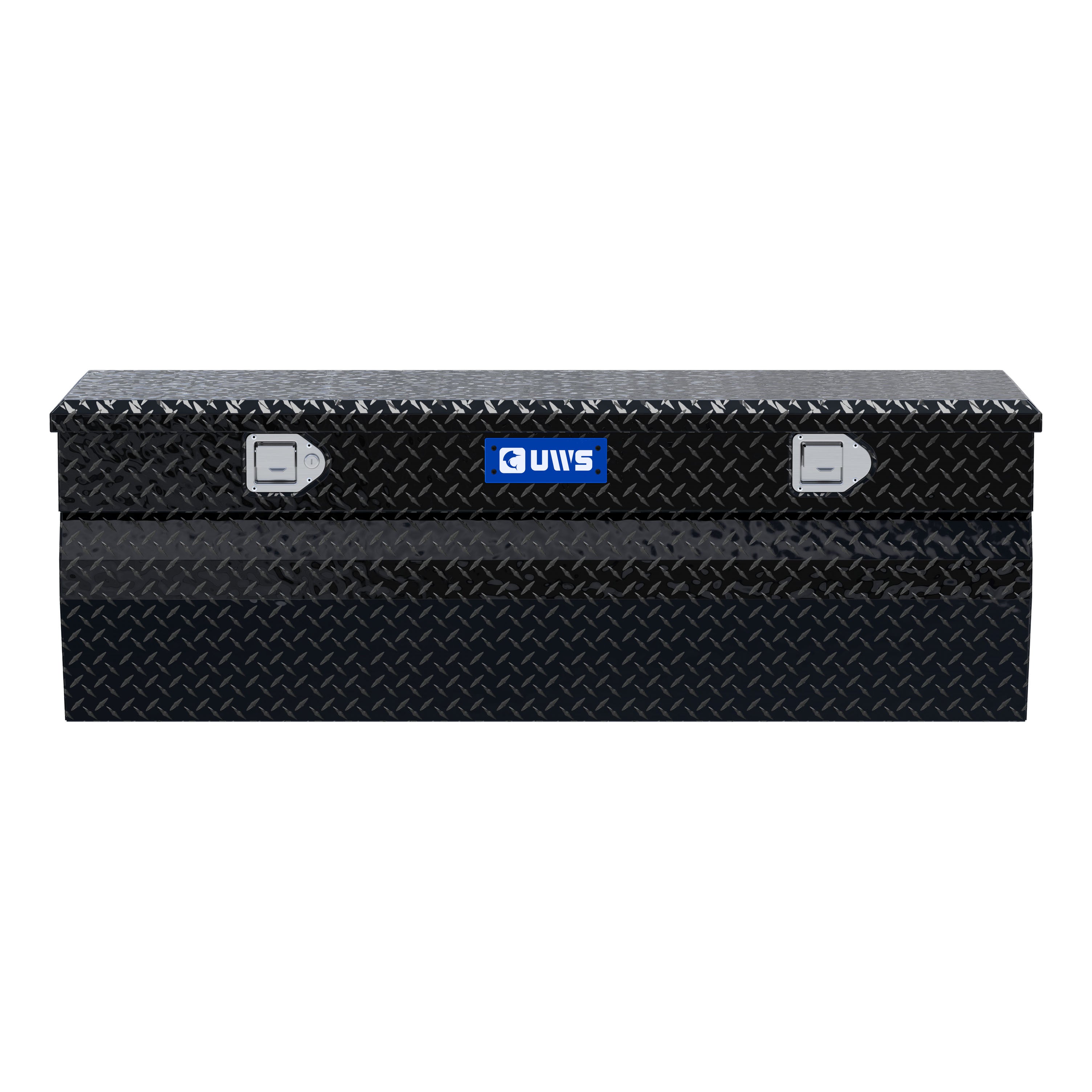 UWS EC20302 55-Inch Gloss Black Heavy-Wall Aluminum Wedge Truck Storage Box, RigidCore Lid