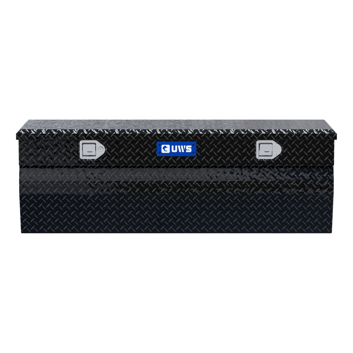 UWS EC20302 55-Inch Gloss Black Heavy-Wall Aluminum Wedge Truck Storage Box, RigidCore Lid