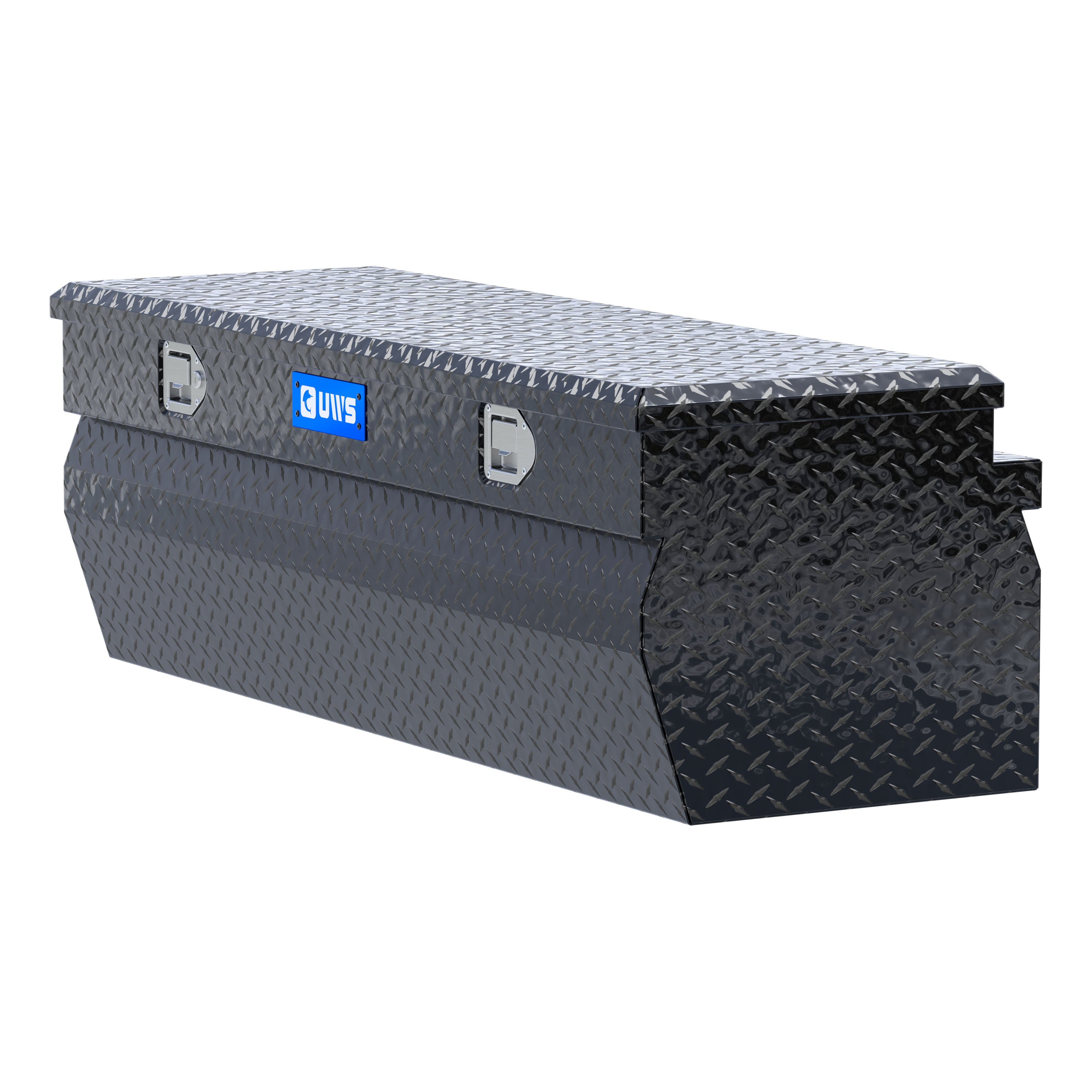 UWS EC20302 55-Inch Gloss Black Heavy-Wall Aluminum Wedge Truck Storage Box, RigidCore Lid