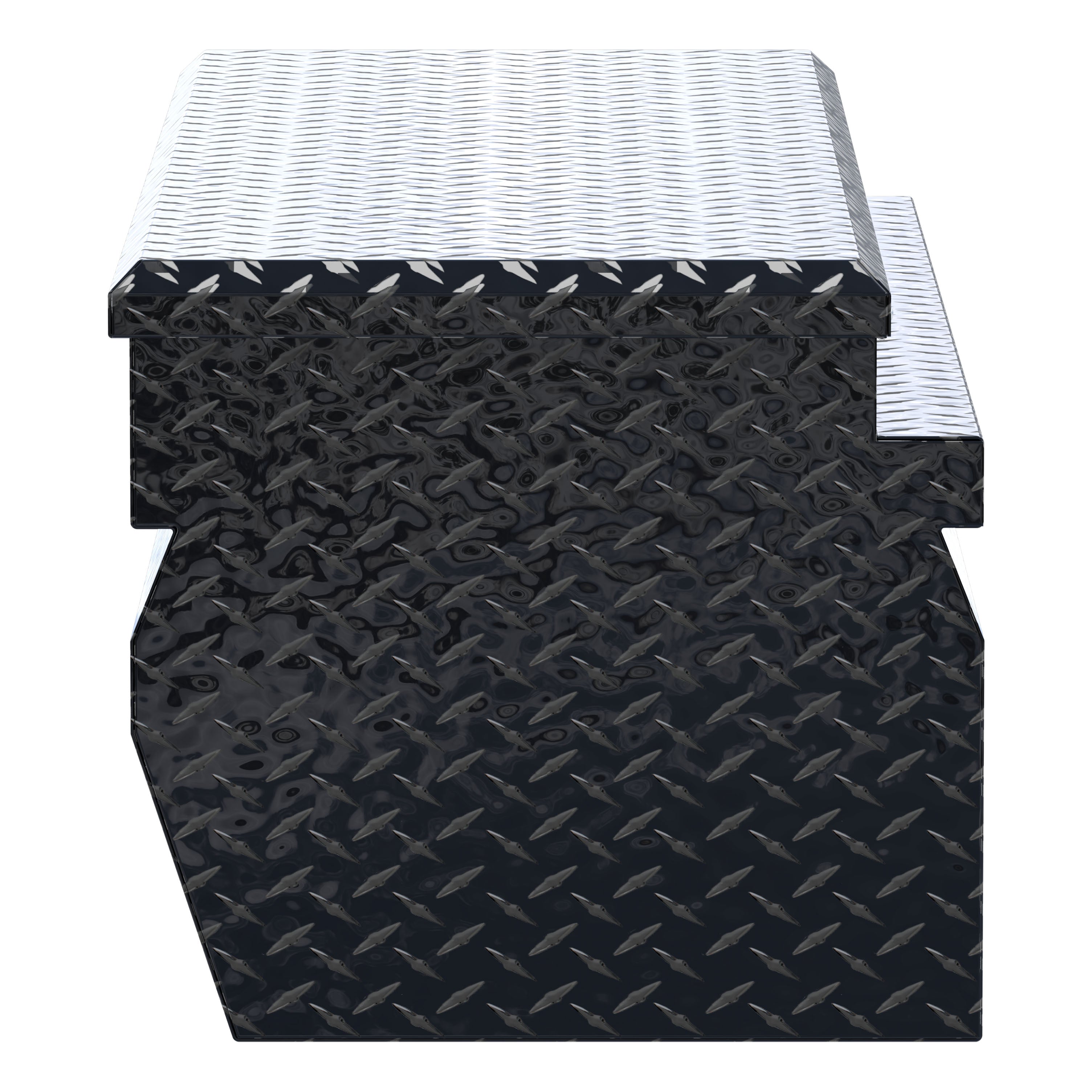 UWS EC20302 55-Inch Gloss Black Heavy-Wall Aluminum Wedge Truck Storage Box, RigidCore Lid