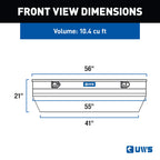 UWS EC20311 55-Inch Heavy-Wall Aluminum Wedge Angled Truck Storage Box, RigidCore Lid