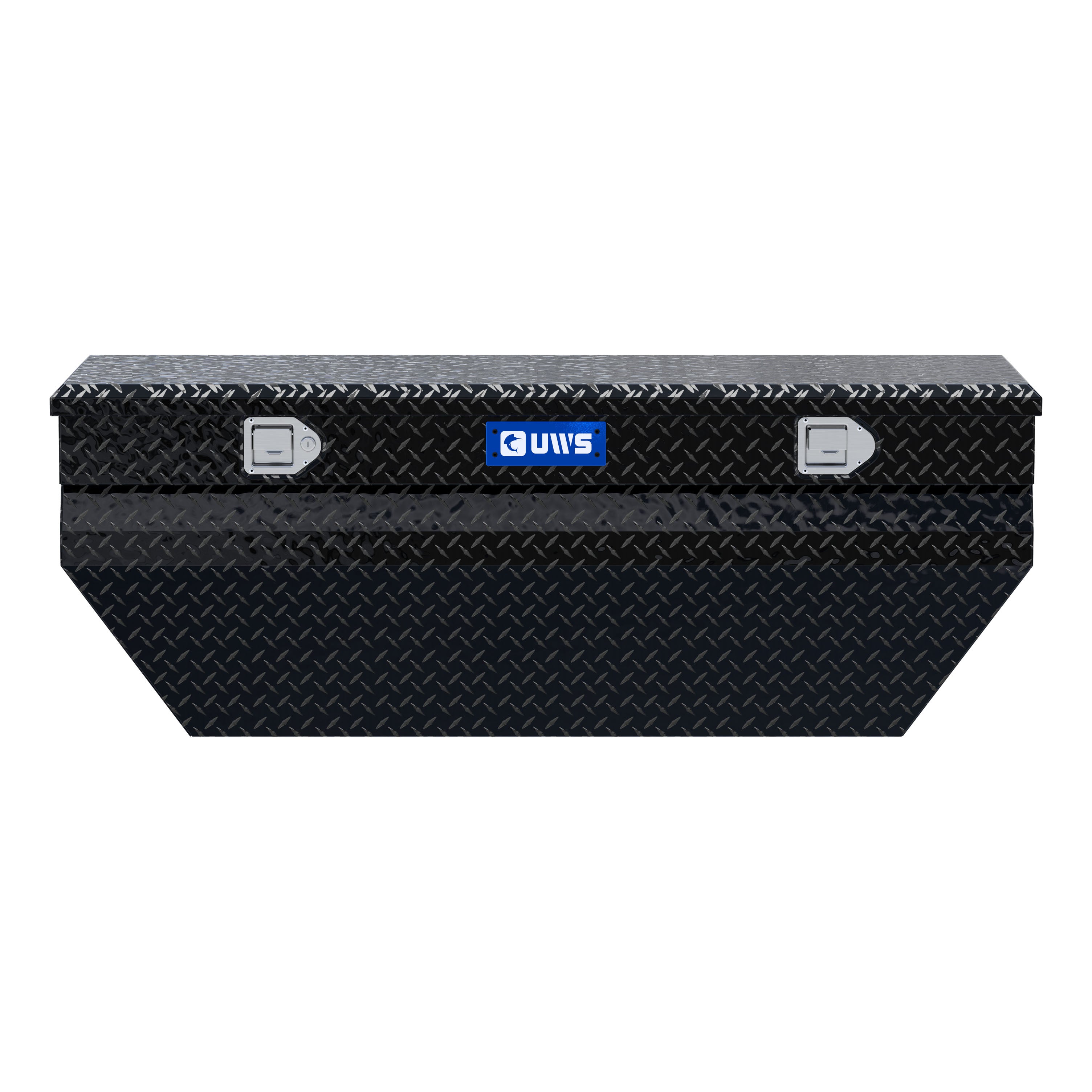 UWS EC20322 55-Inch Gloss Black Heavy-Wall Aluminum Wedge Angled Truck Storage Box, RigidCore Lid