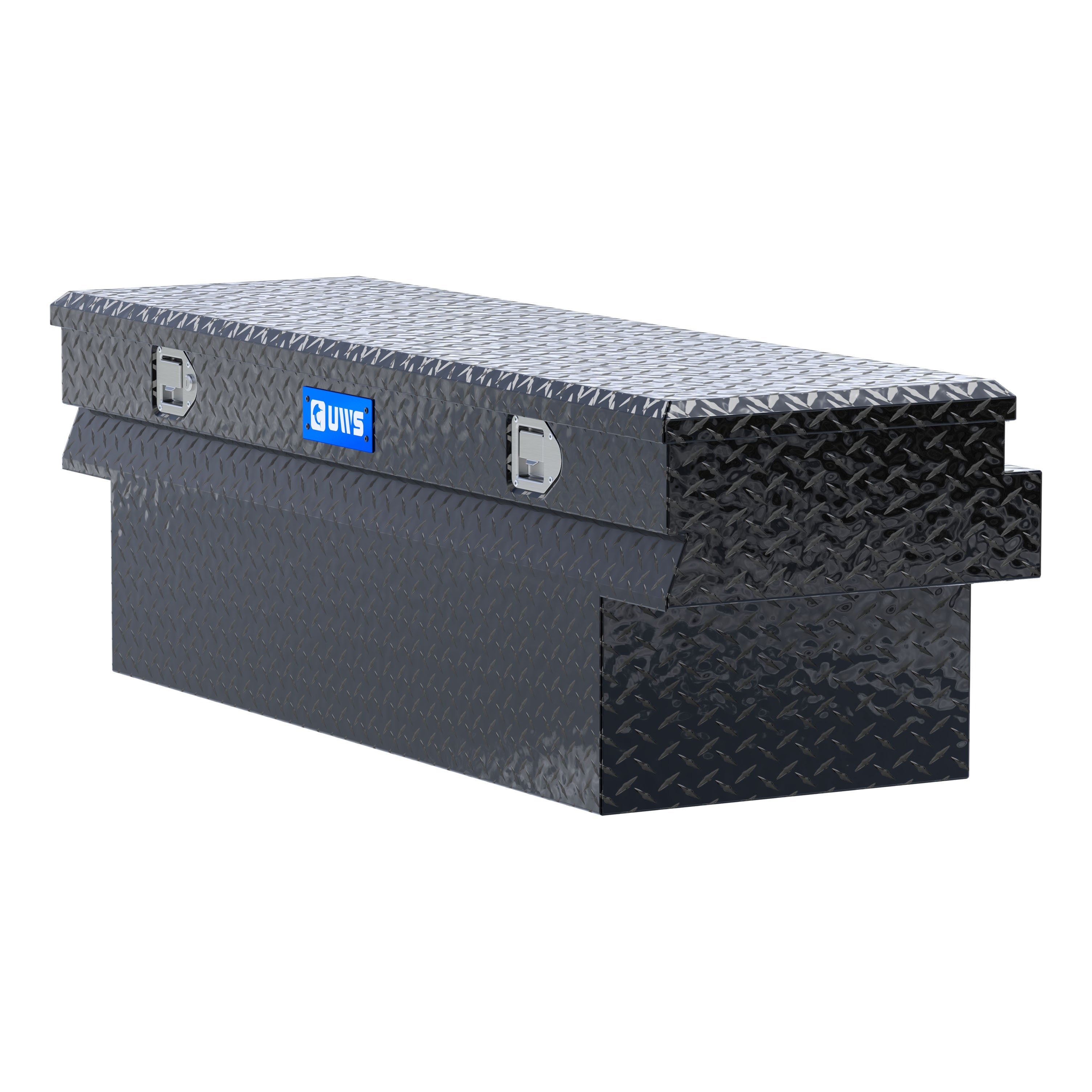 UWS EC20342 60-Inch Gloss Black Heavy-Wall Aluminum Notched Truck Storage Box, RigidCore Lid