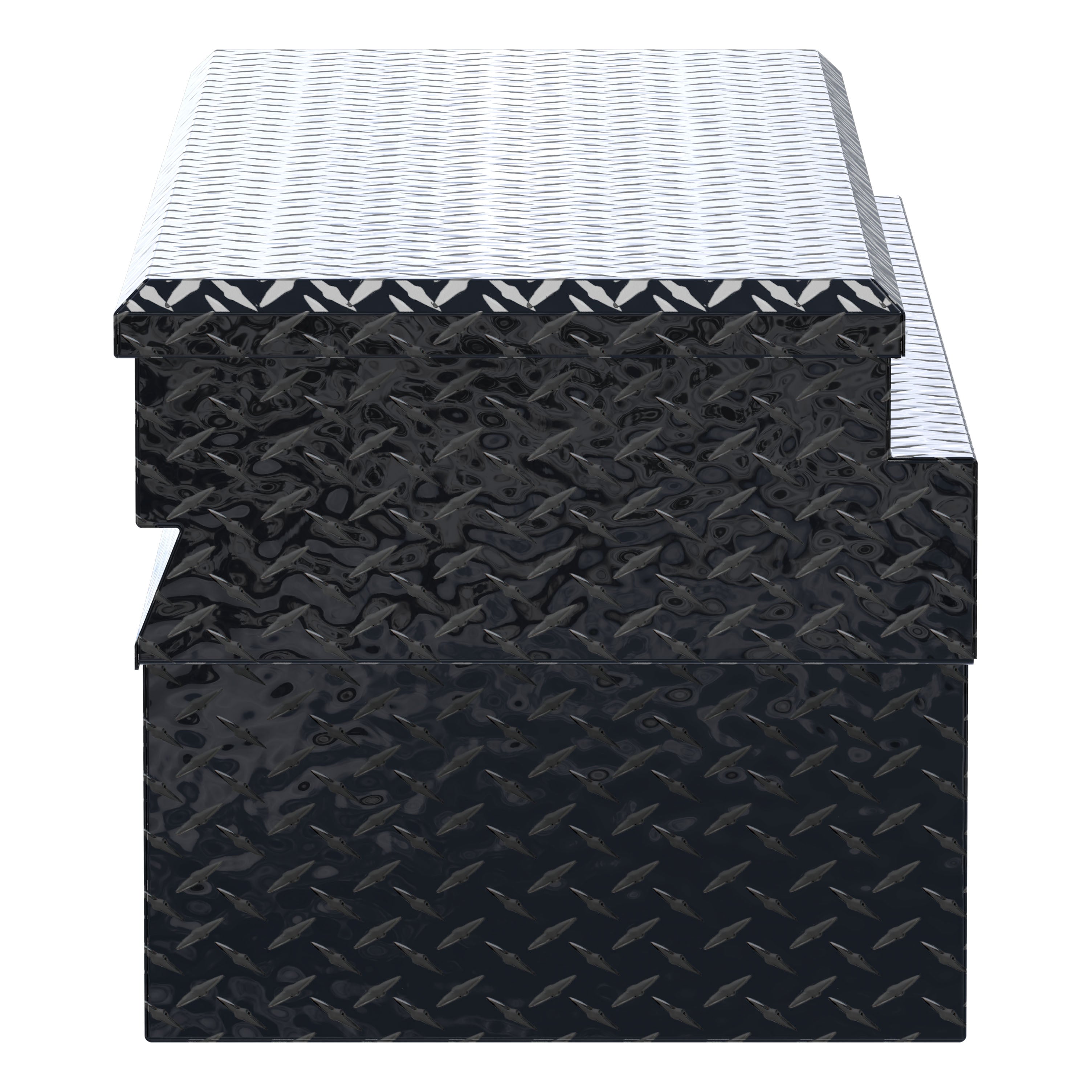 UWS EC20342 60-Inch Gloss Black Heavy-Wall Aluminum Notched Truck Storage Box, RigidCore Lid