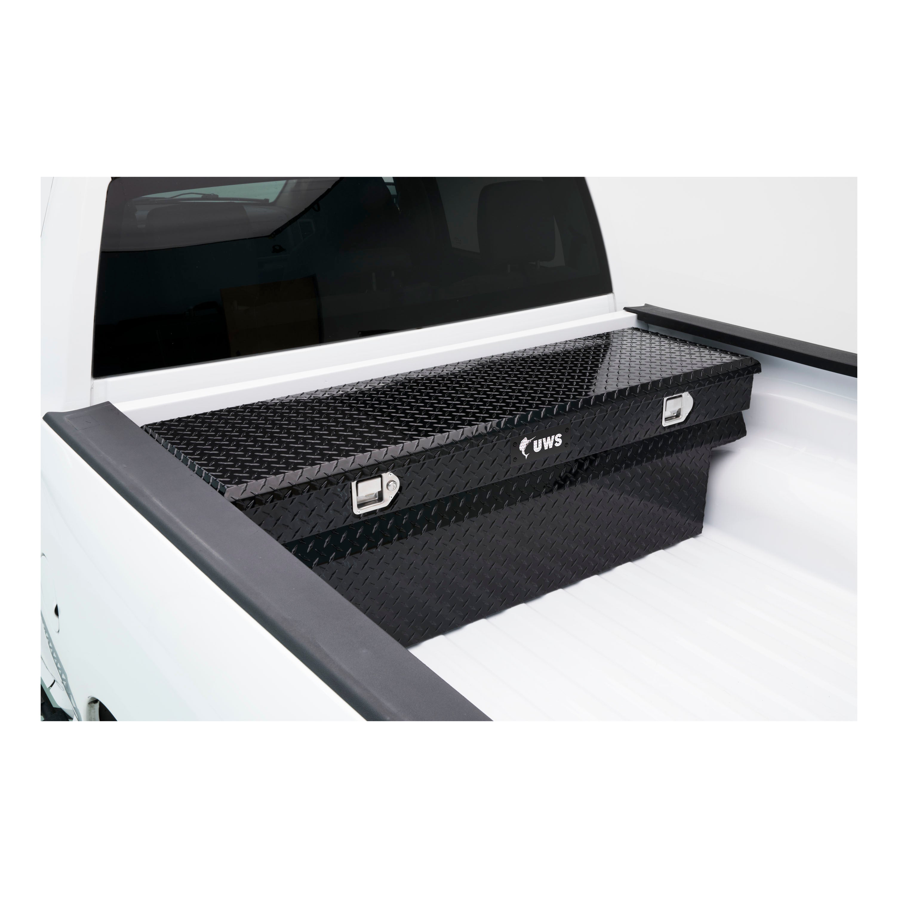 UWS EC20342 60-Inch Gloss Black Heavy-Wall Aluminum Notched Truck Storage Box, RigidCore Lid