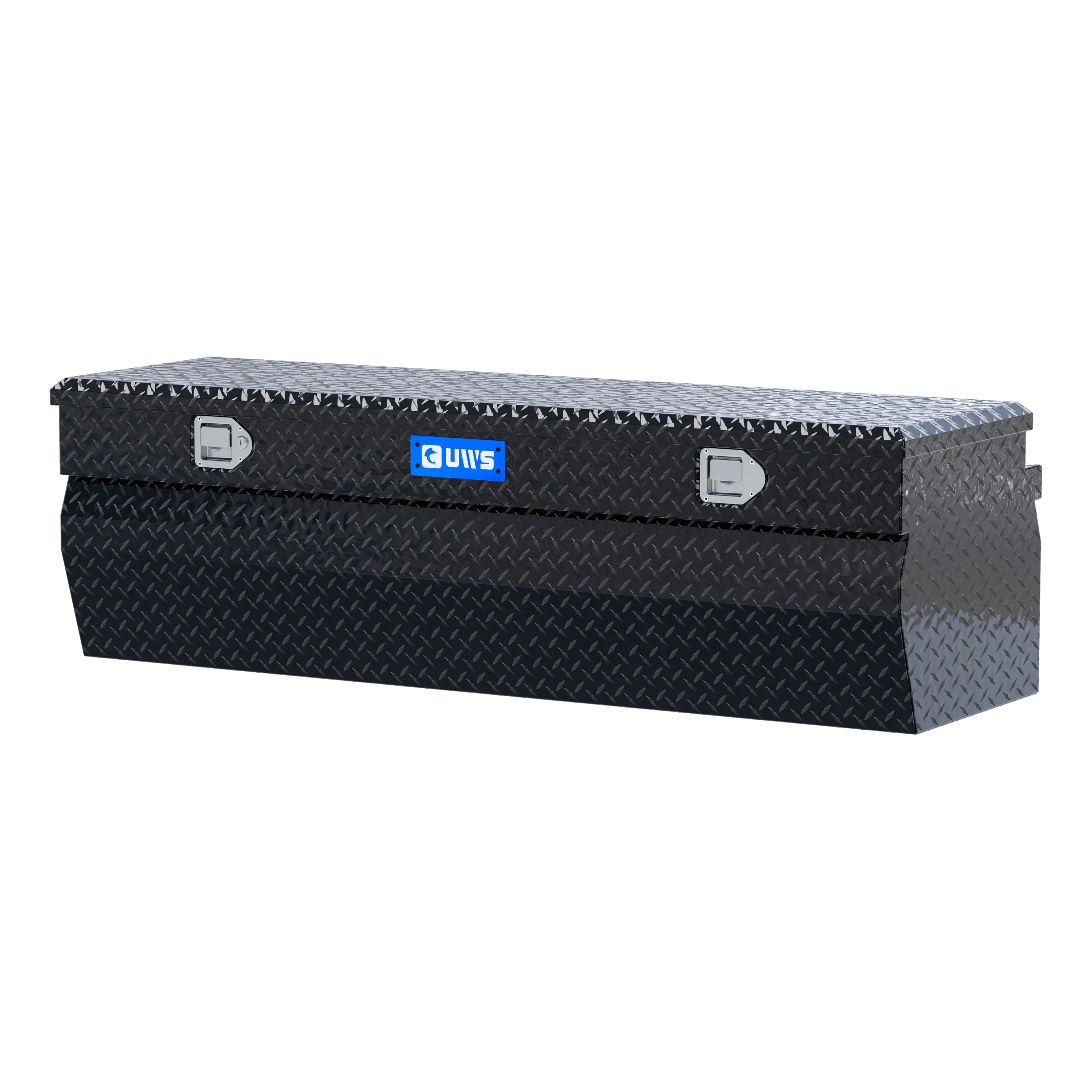 UWS EC20362 60-Inch Gloss Black Heavy-Wall Aluminum Wedge Truck Storage Box, RigidCore Lid