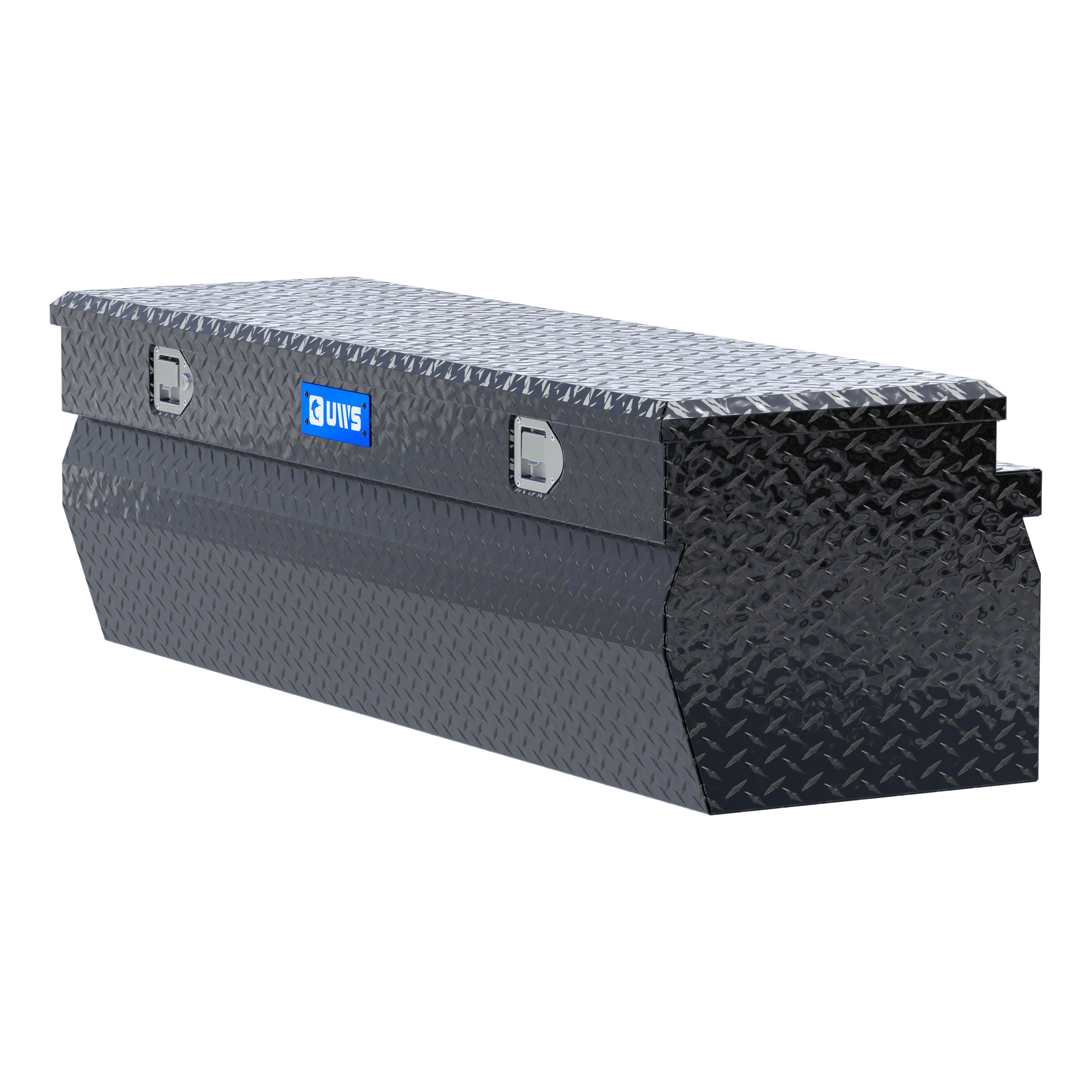 UWS EC20362 60-Inch Gloss Black Heavy-Wall Aluminum Wedge Truck Storage Box, RigidCore Lid