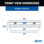 UWS EC20371 62-Inch Heavy-Wall Aluminum Wedge Angled Truck Storage Box, RigidCore Lid