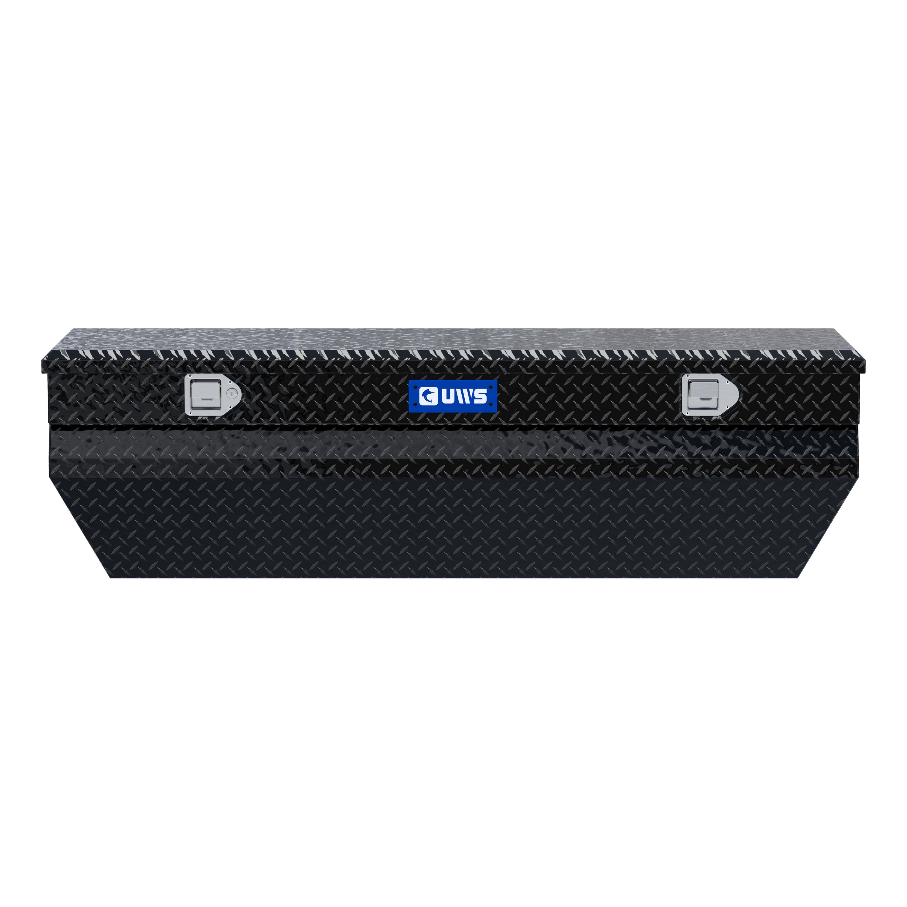UWS EC20382 62-Inch Gloss Black Heavy-Wall Aluminum Wedge Angled Truck Storage Box, RigidCore Lid