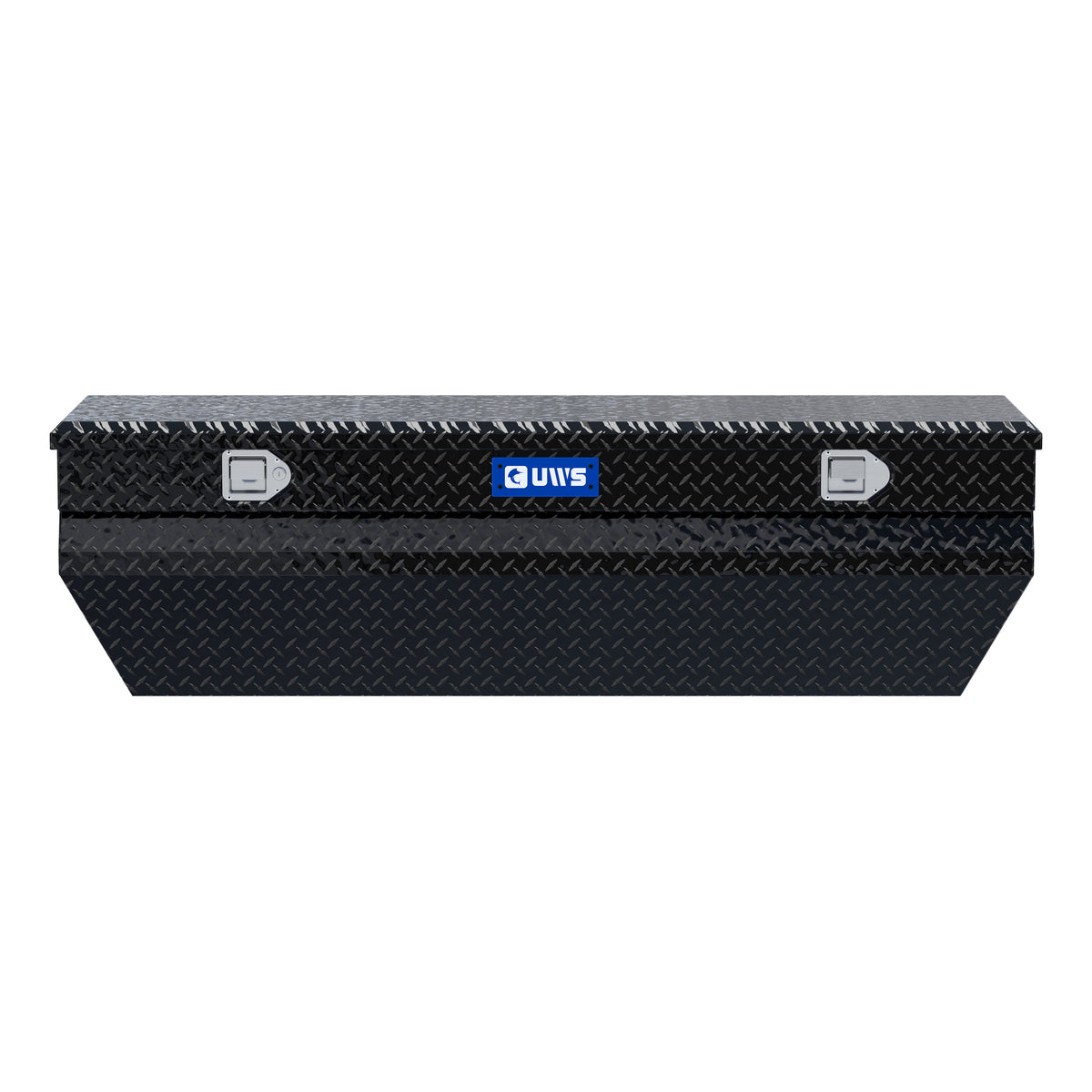 UWS EC20382 62-Inch Gloss Black Heavy-Wall Aluminum Wedge Angled Truck Storage Box, RigidCore Lid
