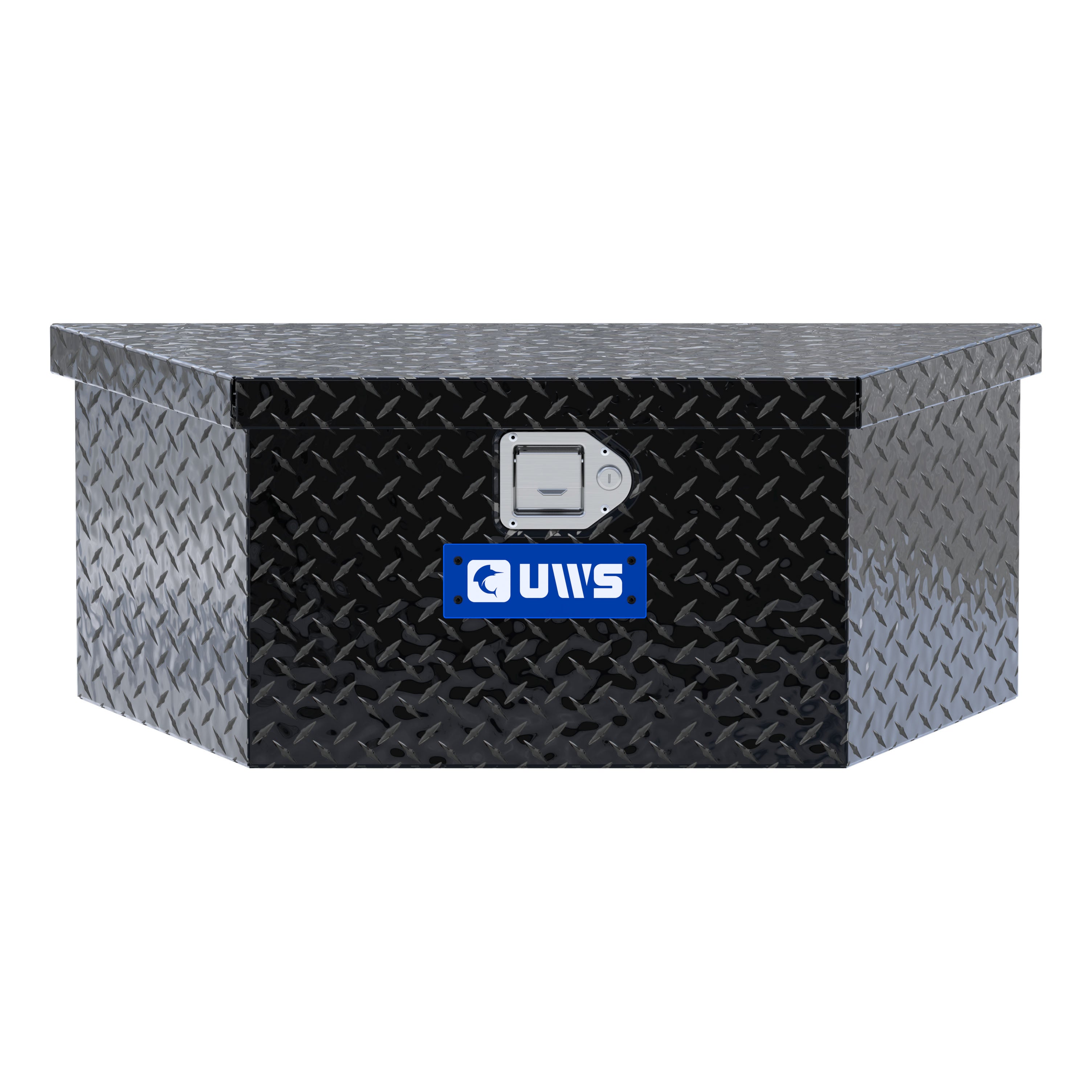 UWS EC20422 34-Inch Gloss Black Heavy-Wall Aluminum Trailer Tongue Tool Box with Low Profile, RigidCore Lid