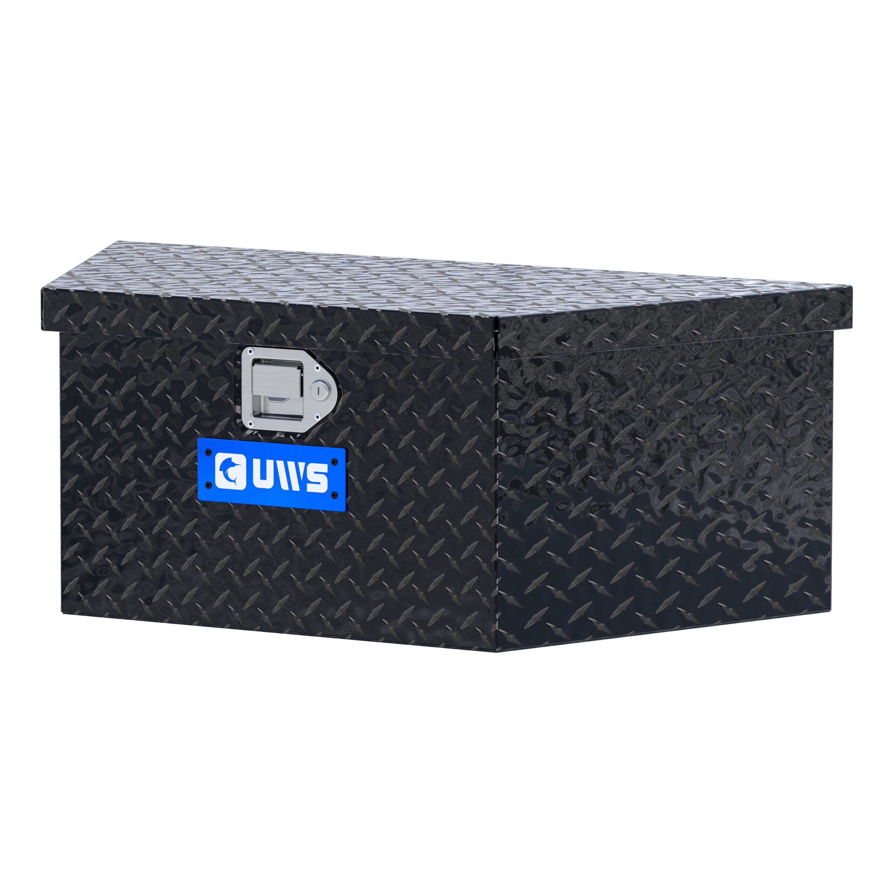 UWS EC20422 34-Inch Gloss Black Heavy-Wall Aluminum Trailer Tongue Tool Box with Low Profile, RigidCore Lid