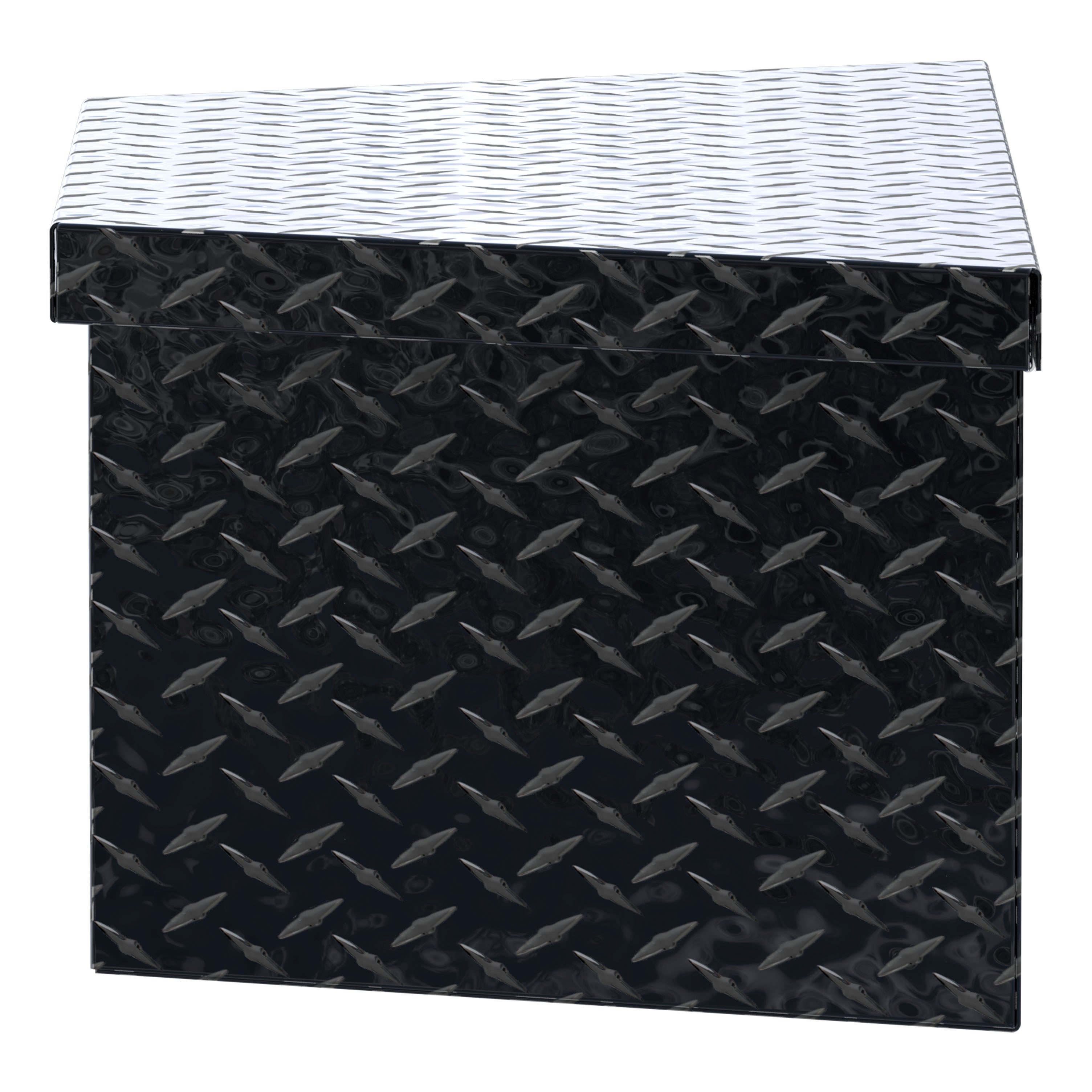 UWS EC20422 34-Inch Gloss Black Heavy-Wall Aluminum Trailer Tongue Tool Box with Low Profile, RigidCore Lid