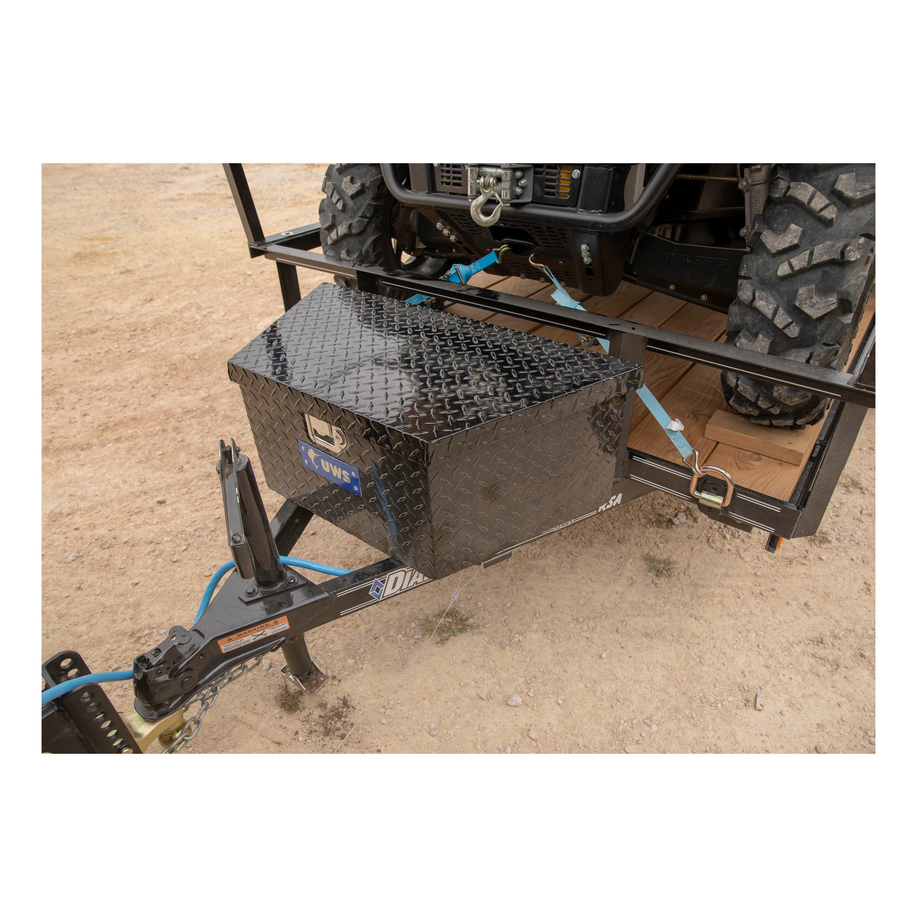 UWS EC20422 34-Inch Gloss Black Heavy-Wall Aluminum Trailer Tongue Tool Box with Low Profile, RigidCore Lid