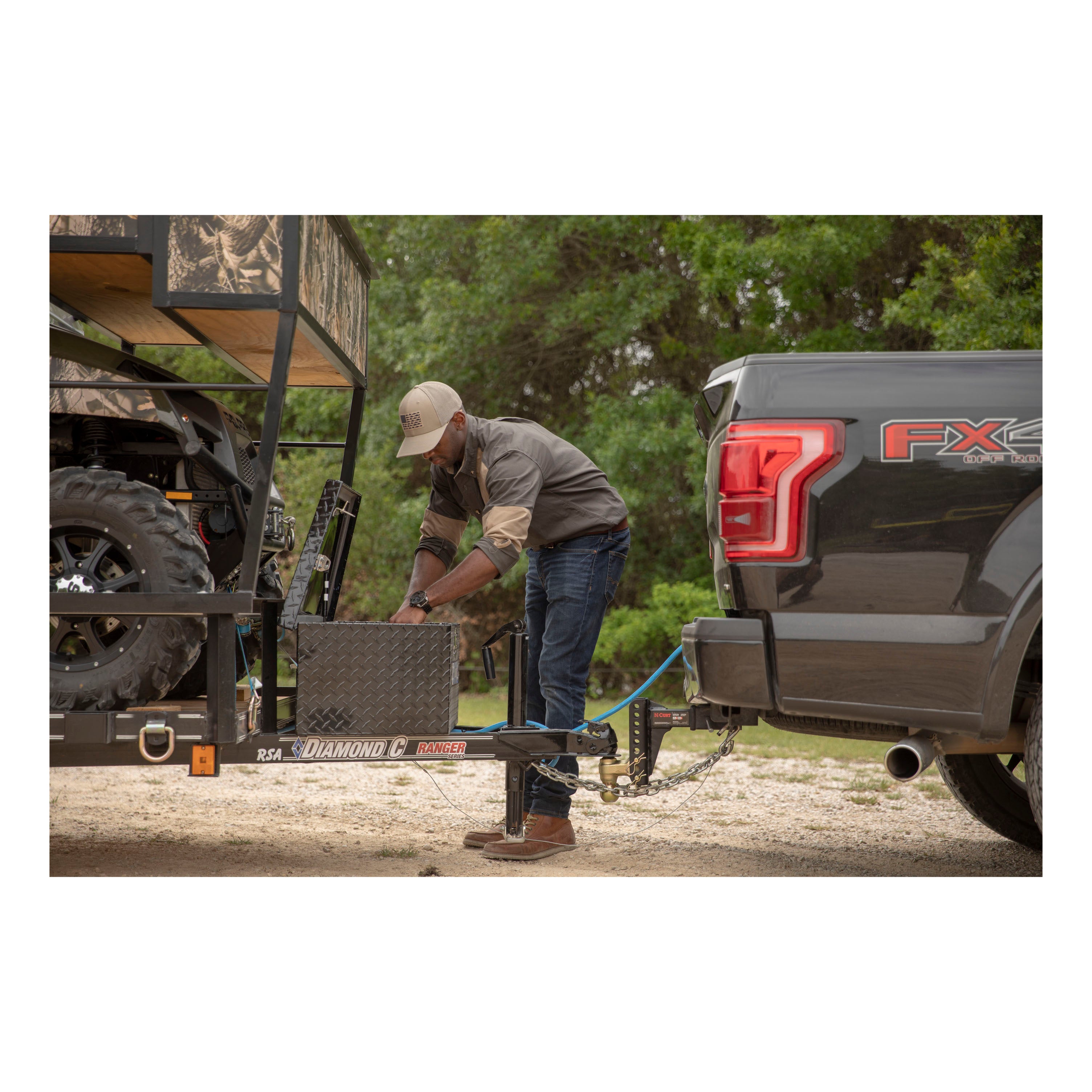 UWS EC20422 34-Inch Gloss Black Heavy-Wall Aluminum Trailer Tongue Tool Box with Low Profile, RigidCore Lid