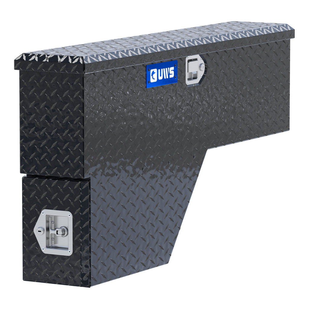 UWS EC30032 48-Inch Passenger-Side Gloss Black Heavy-Wall Aluminum Truck Fender Wheel Well Tool Box, RigidCore Lid