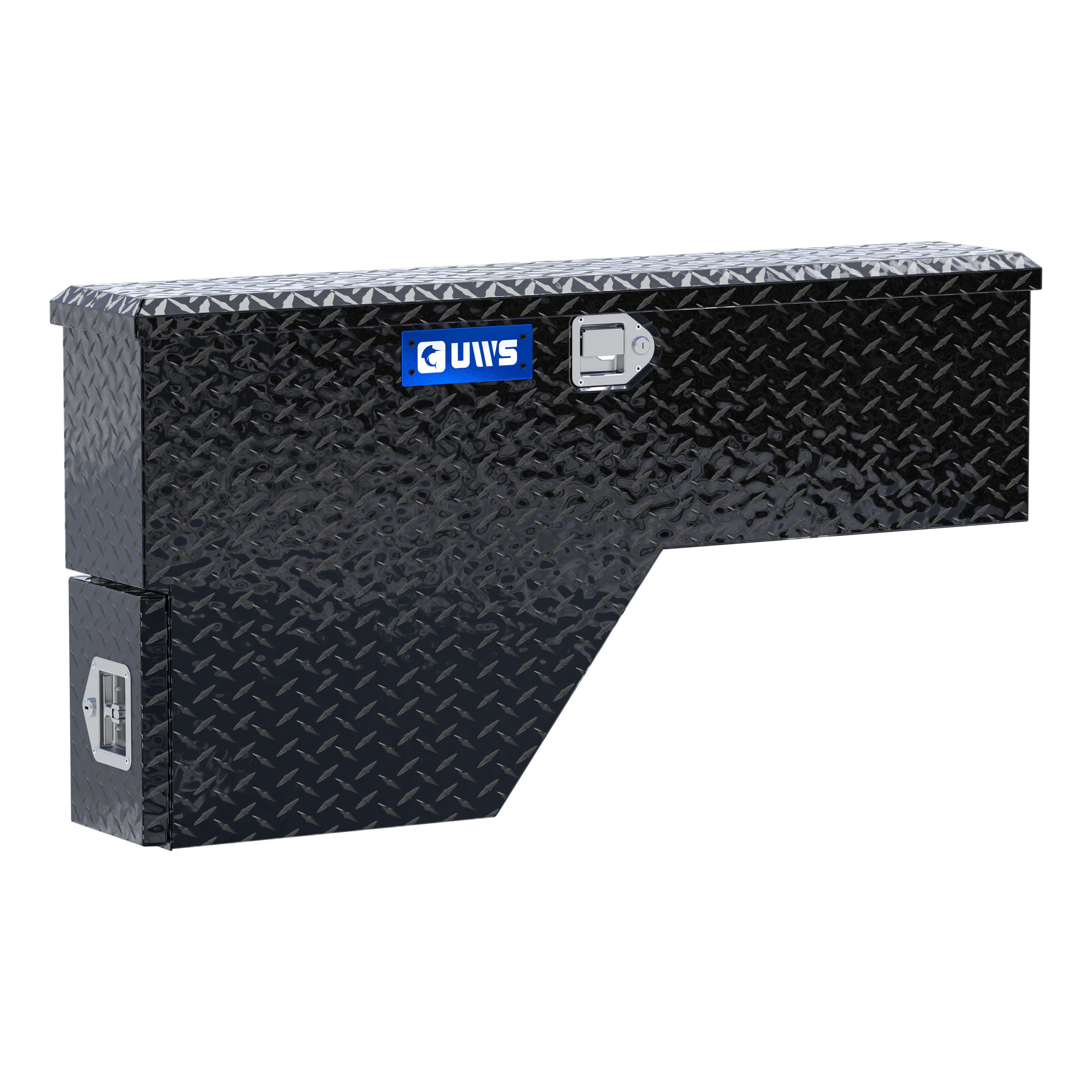 UWS EC30032 48-Inch Passenger-Side Gloss Black Heavy-Wall Aluminum Truck Fender Wheel Well Tool Box, RigidCore Lid