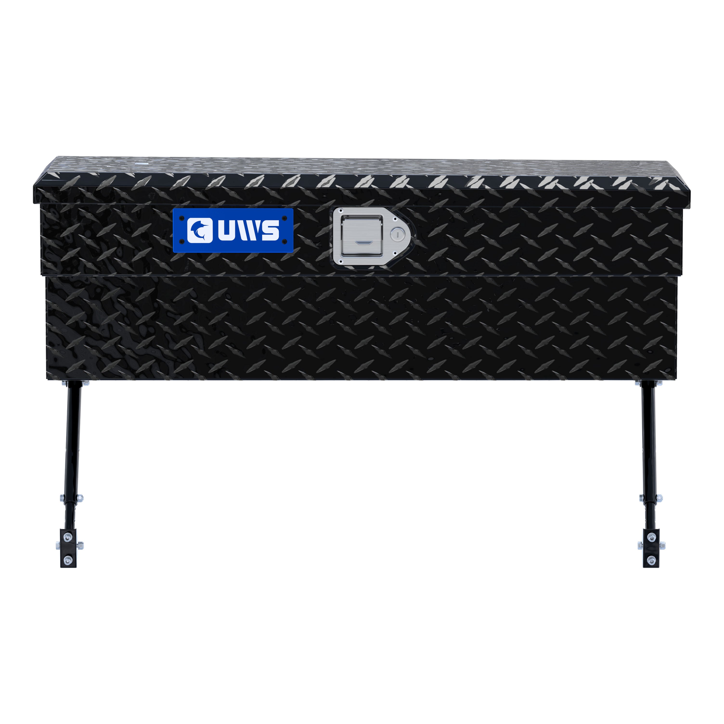 UWS EC30082-MK2 36-Inch Gloss Black Heavy-Wall Aluminum Truck Side Tool Box, RigidCore Lid, Space-Saving Legs