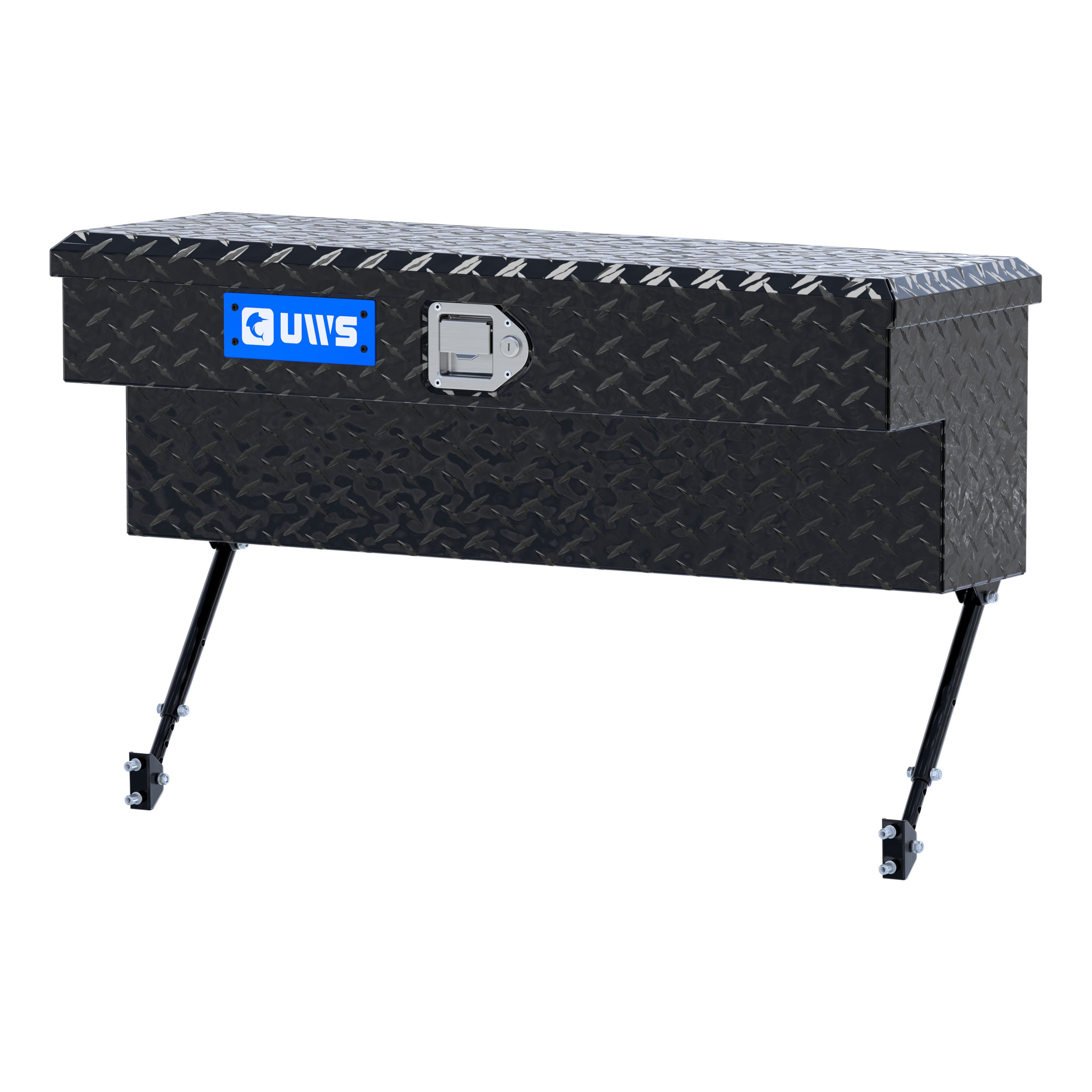 UWS EC30082-MK2 36-Inch Gloss Black Heavy-Wall Aluminum Truck Side Tool Box, RigidCore Lid, Space-Saving Legs