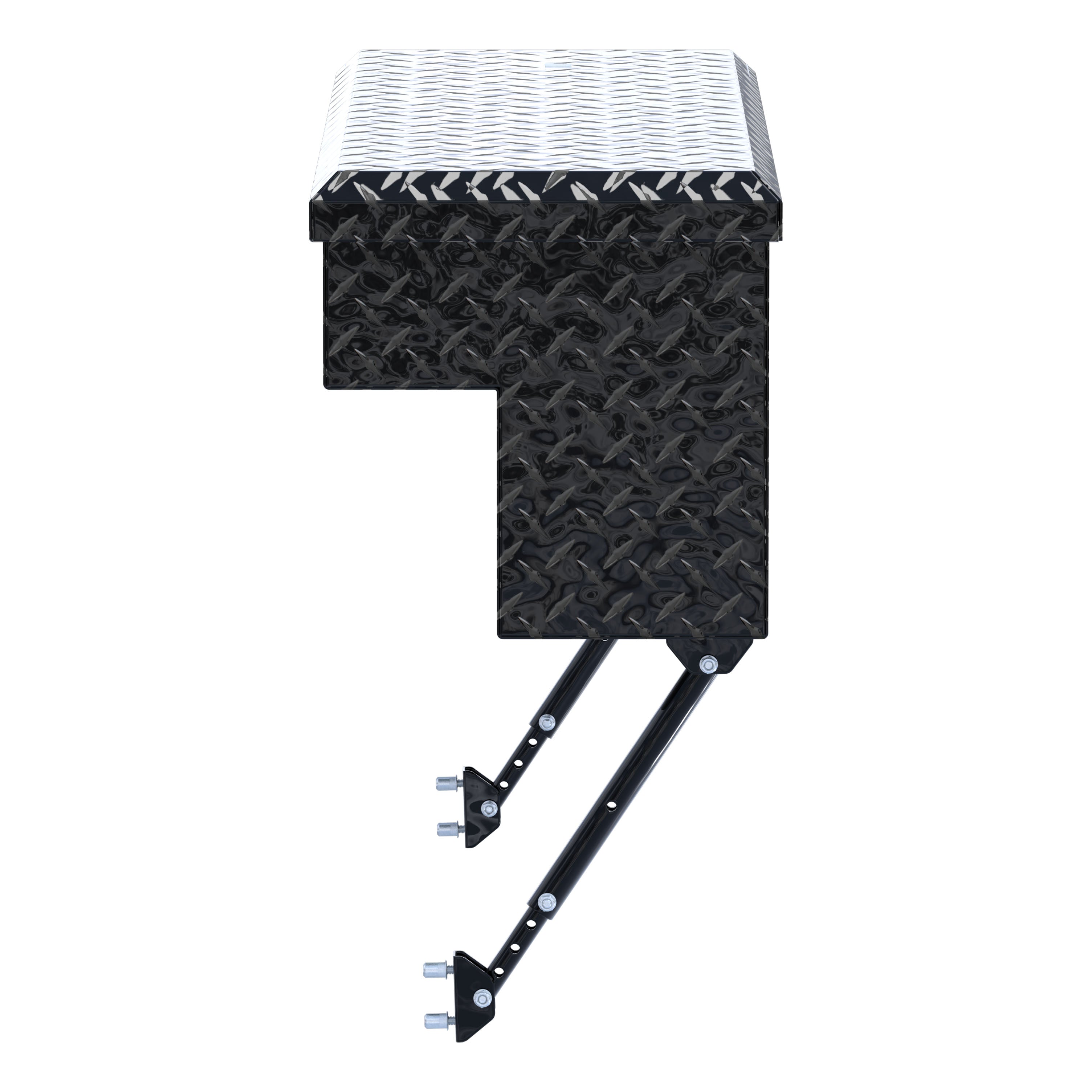 UWS EC30082-MK2 36-Inch Gloss Black Heavy-Wall Aluminum Truck Side Tool Box, RigidCore Lid, Space-Saving Legs