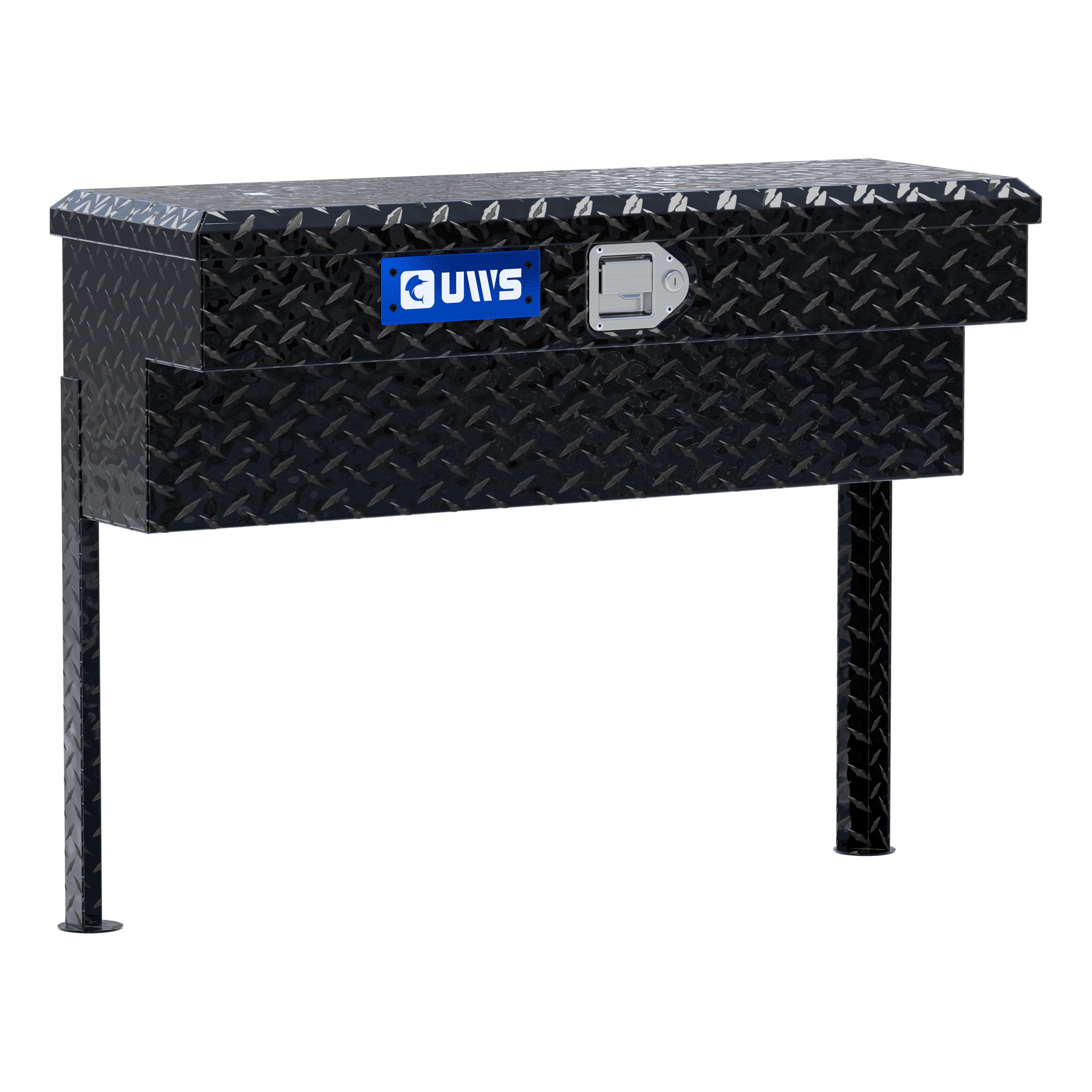 UWS EC30082 36-Inch Gloss Black Heavy-Wall Aluminum Truck Side Tool Box, RigidCore Lid