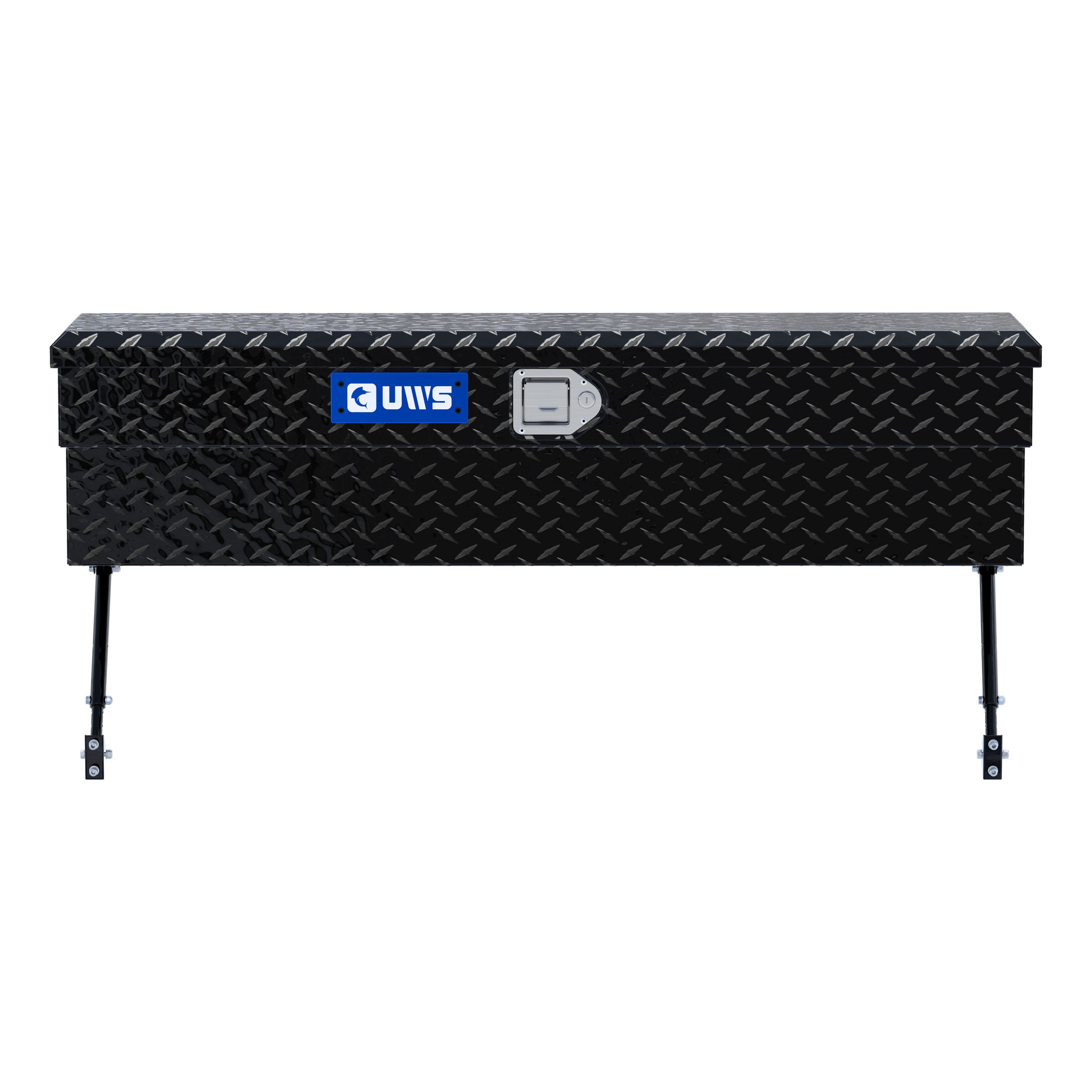 UWS EC30102-MK2 48-Inch Gloss Black Heavy-Wall Aluminum Truck Side Tool Box, RigidCore Lid, Space-Saving Legs