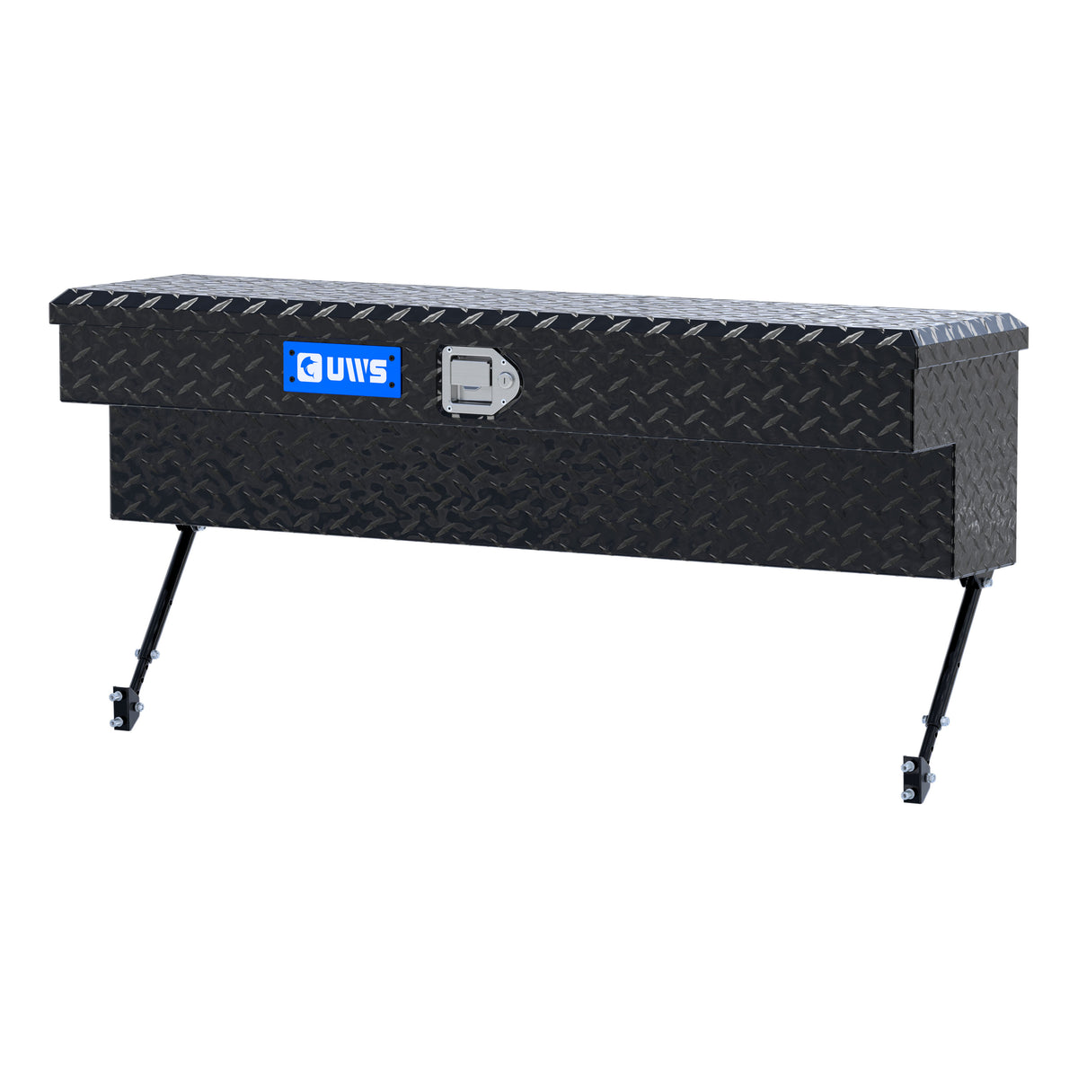 UWS EC30102-MK2 48-Inch Gloss Black Heavy-Wall Aluminum Truck Side Tool Box, RigidCore Lid, Space-Saving Legs