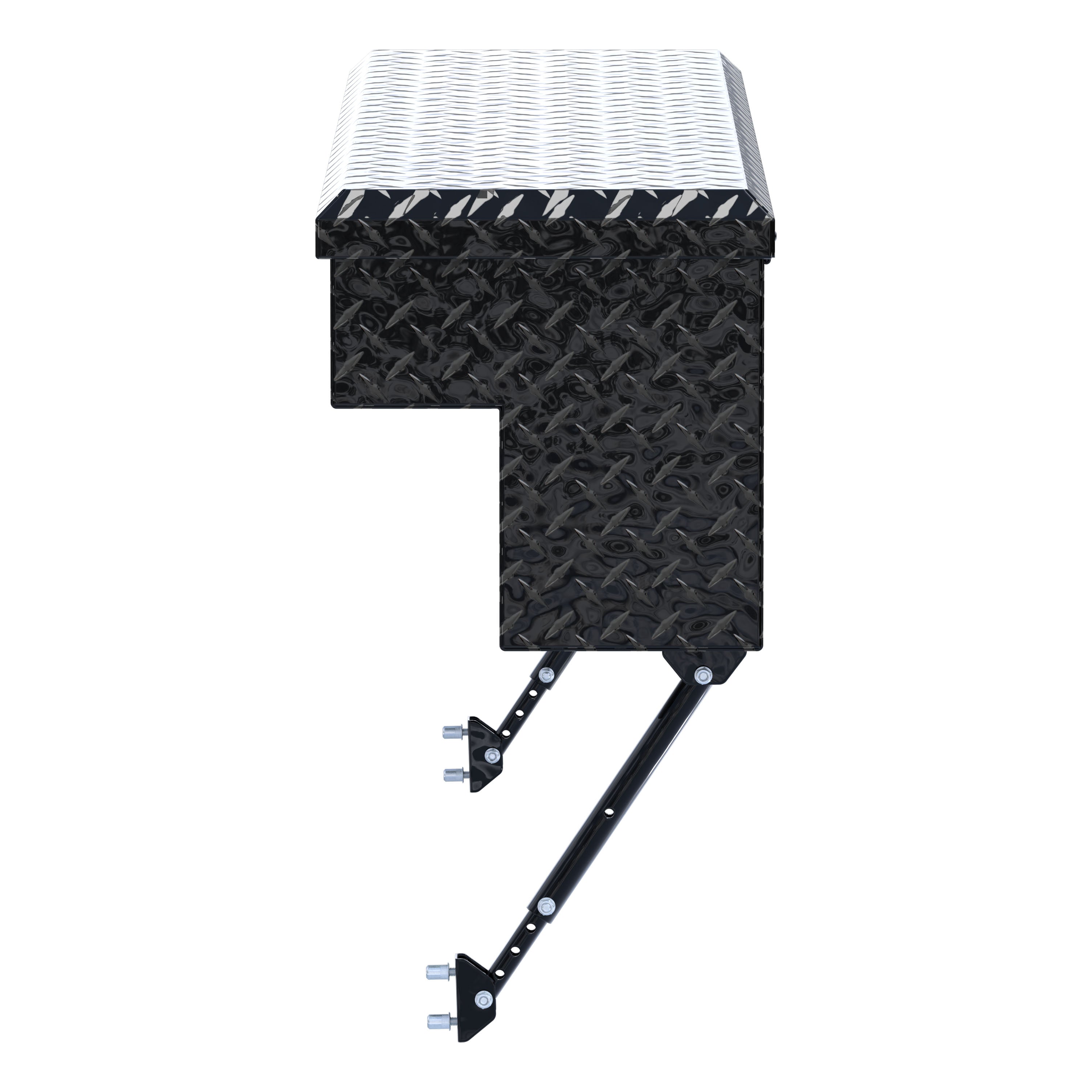 UWS EC30102-MK2 48-Inch Gloss Black Heavy-Wall Aluminum Truck Side Tool Box, RigidCore Lid, Space-Saving Legs