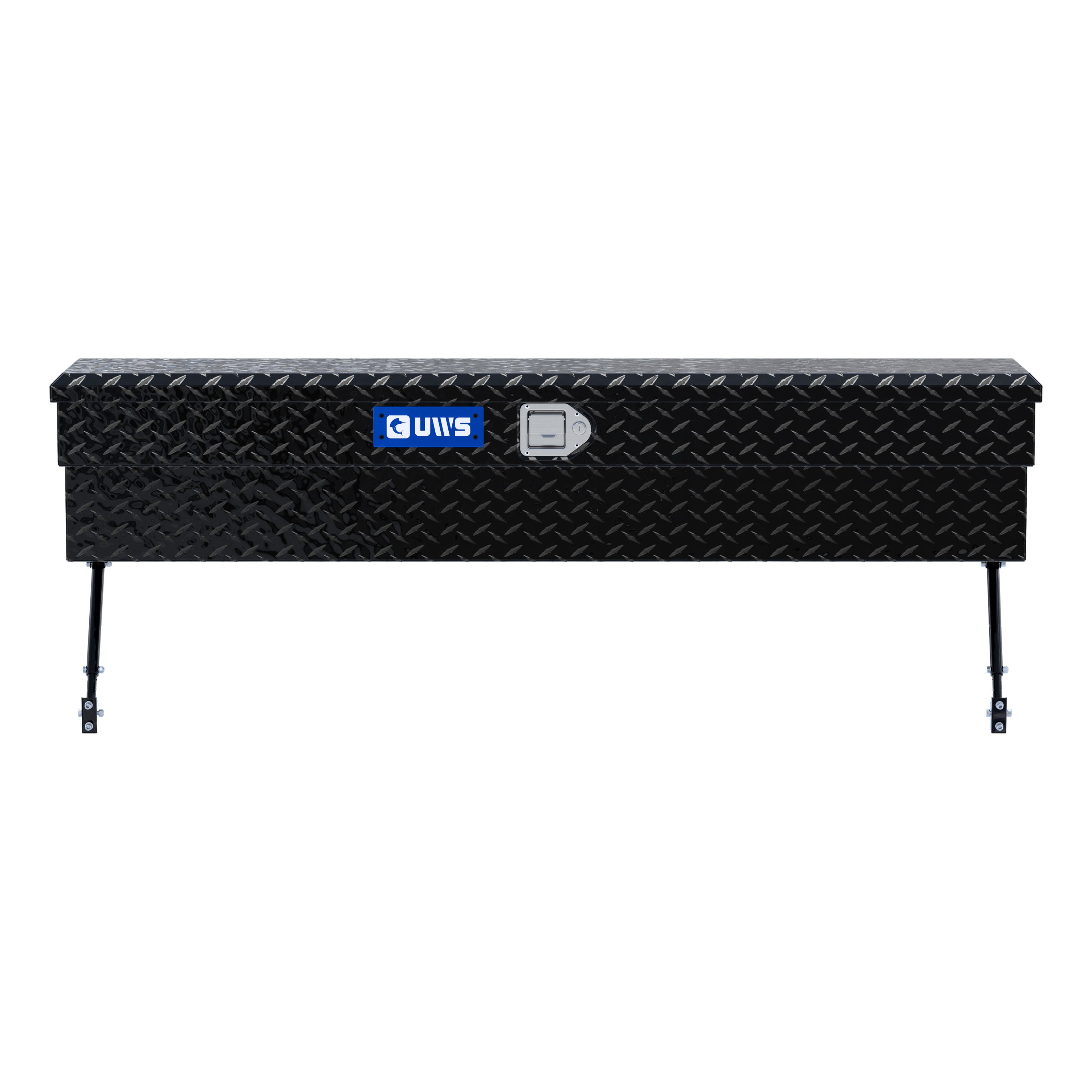 UWS EC30122-MK2 60-Inch Gloss Black Heavy-Wall Aluminum Truck Side Tool Box, RigidCore Lid, Space-Saving Legs