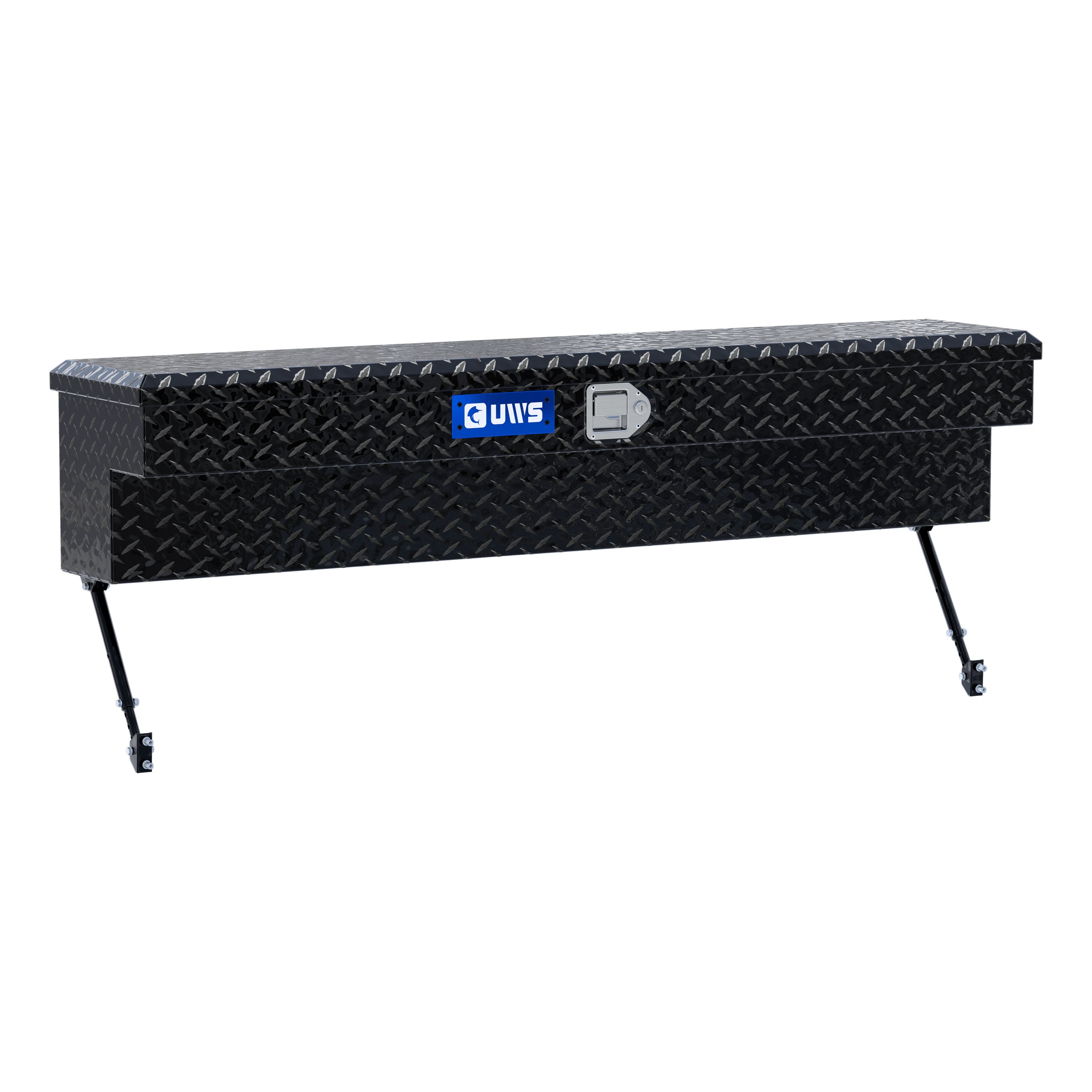 UWS EC30122-MK2 60-Inch Gloss Black Heavy-Wall Aluminum Truck Side Tool Box, RigidCore Lid, Space-Saving Legs