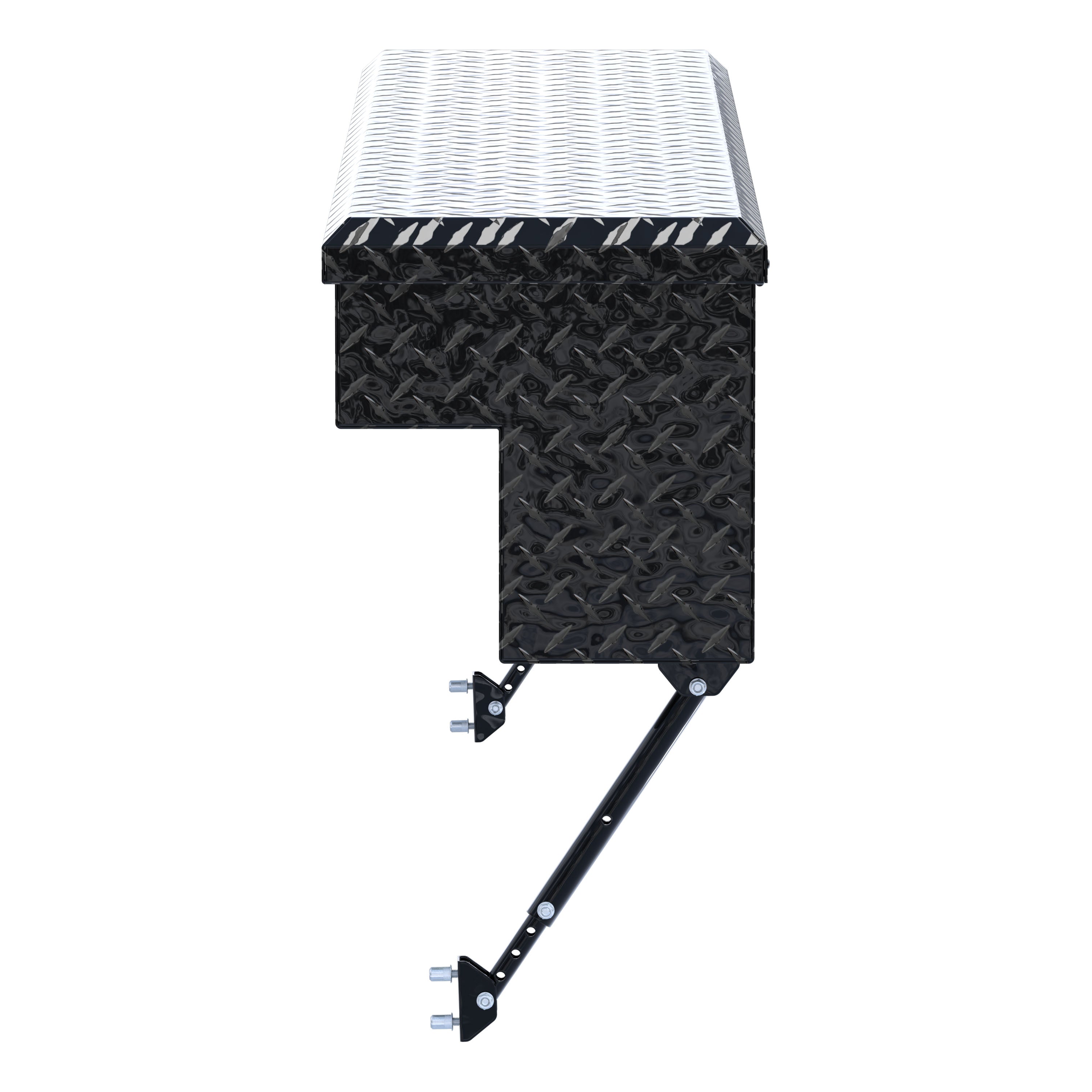 UWS EC30122-MK2 60-Inch Gloss Black Heavy-Wall Aluminum Truck Side Tool Box, RigidCore Lid, Space-Saving Legs