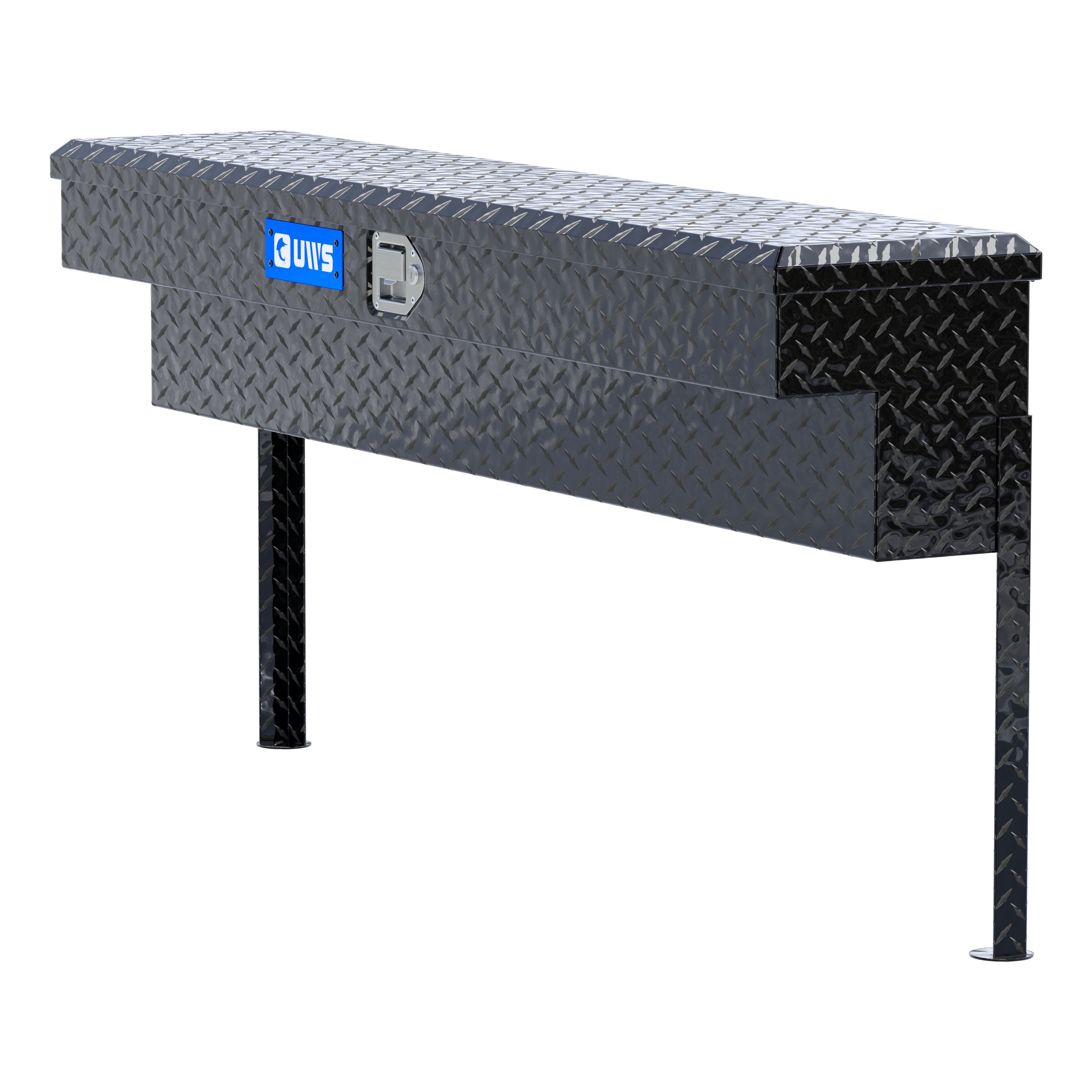 UWS EC30122 60-Inch Gloss Black Heavy-Wall Aluminum Truck Side Tool Box, RigidCore Lid